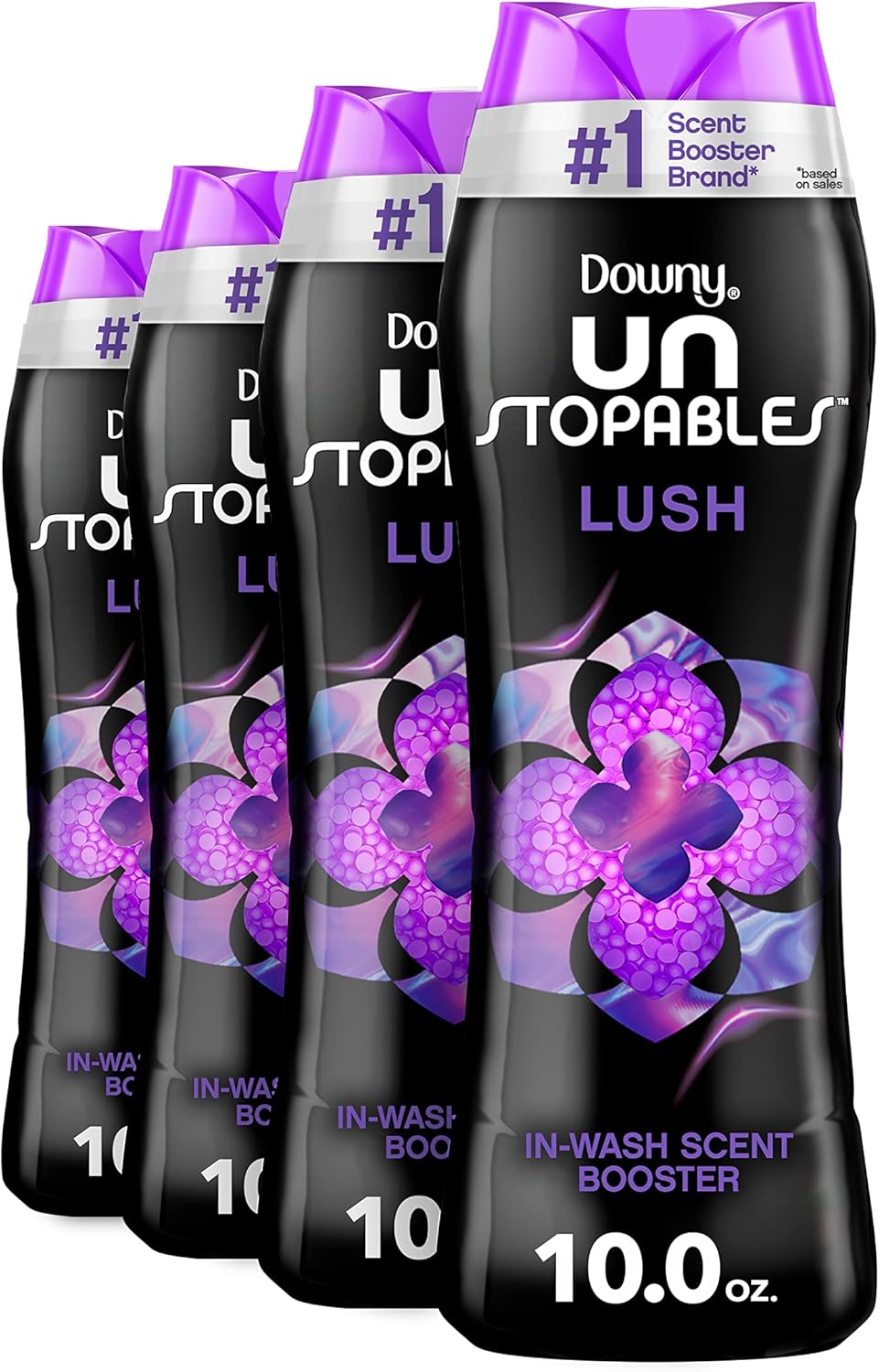 Downy Unstopables Laundry Scent Booster Beads for Washer, Lush, 10 oz (Pack of 4)