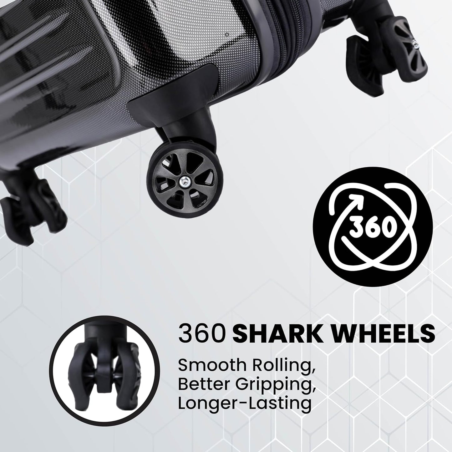 Spyder Rails 29 Inch Expandable Hardside Upright Suitcase with 360° Spinner Wheels, TSA Approved Lock, Black