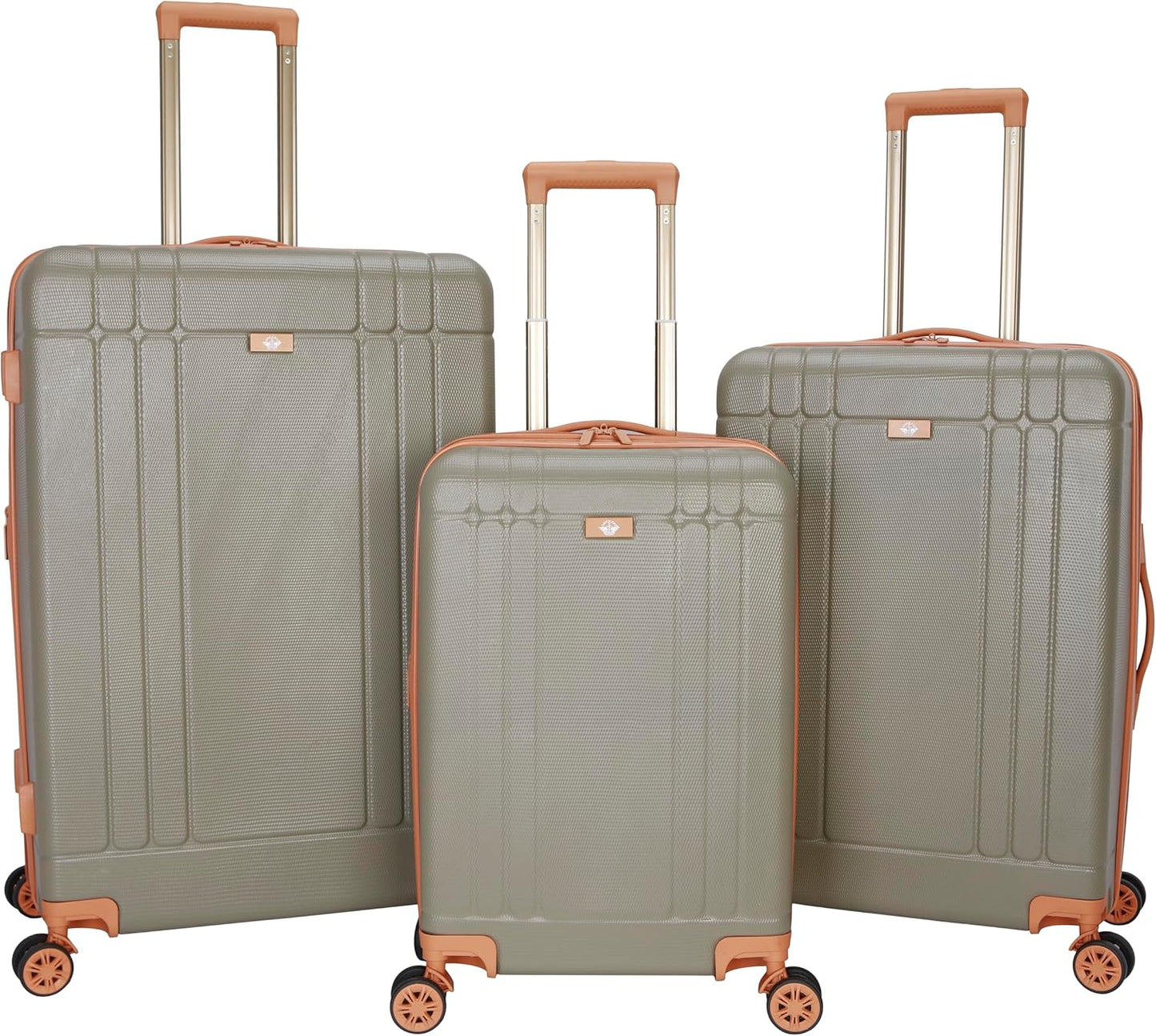 Dockers Hooper Hardside Expandable 8-Wheel Spinner Travel Checked Luggage, Timberwolf, 3-Piece Set (20"/24"/28")