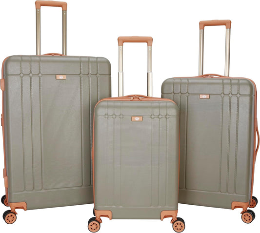 Dockers Hooper Hardside Expandable 8-Wheel Spinner Travel Checked Luggage, Timberwolf, 3-Piece Set (20"/24"/28")