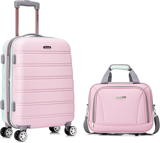 Rockland Melbourne Hardside Expandable Spinner Wheel Luggage Set, Mint, Carry-On 20-Inch and Tote 14-Inch