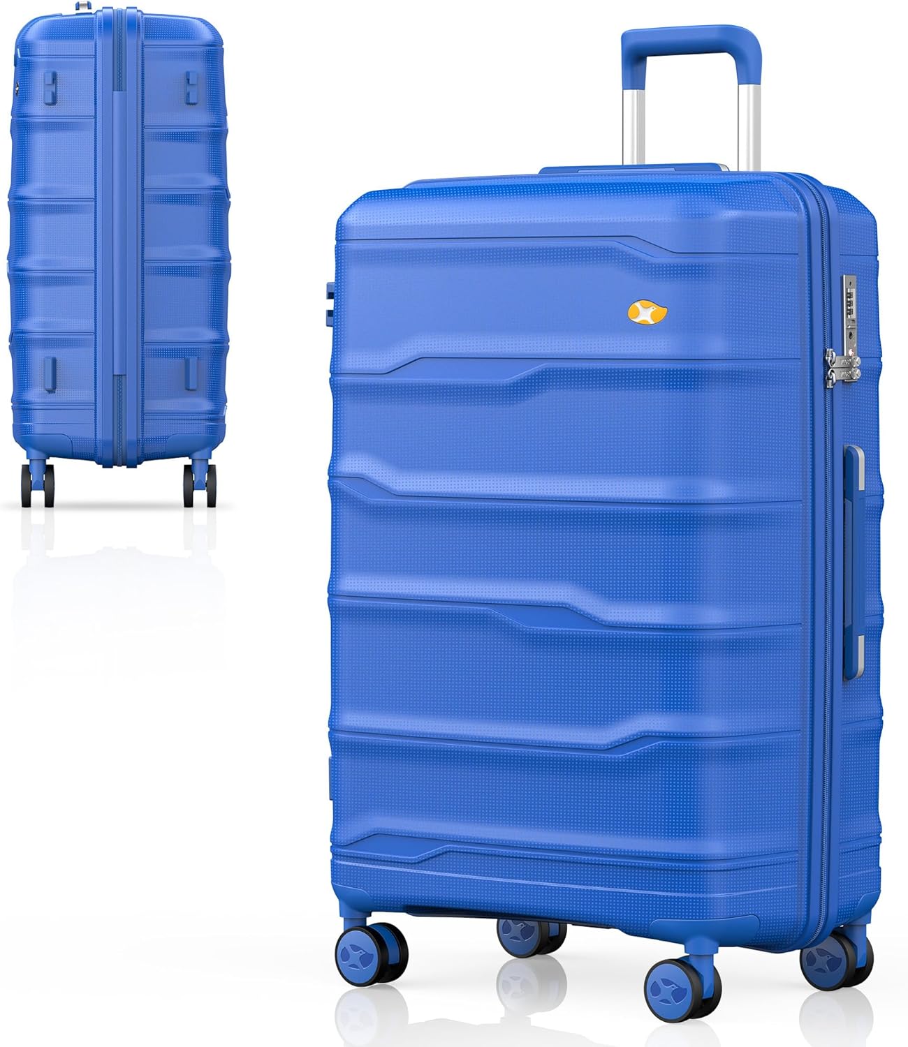 MGB 28 Inch Large Checked Luggage: PP Lightweight Trolley Travel Case - Check In Luggage with TSA Lock, Ultramarine Blue