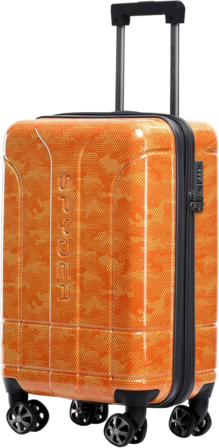 Spyder Matrix 3-Piece Hardside Luggage Set (20", 25", 29"), Durable Lightweight Hardshell Suitcases with 360° Spinner Wheels, Expandable for up to 15% More Space, TSA Approved Lock, Orange