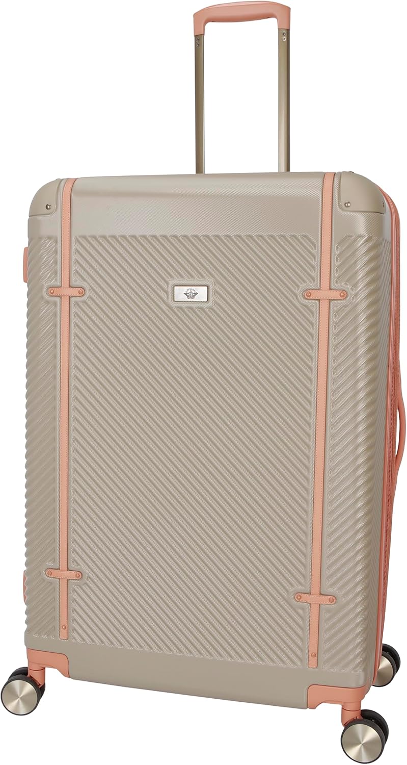 Dockers Spectra Hardside Expandable 8-Wheel Spinner Travel Carry On Luggage, Timberwolf, 28-Inch Checked