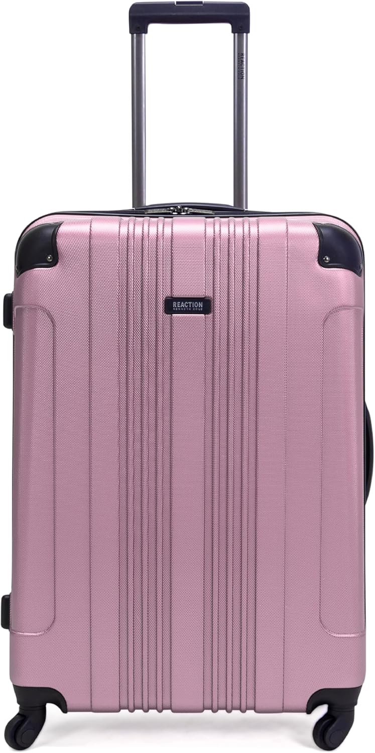 Kenneth Cole REACTION Out of Bounds Lightweight Hardshell 4-Wheel Spinner Luggage, Blush, 28-Inch Checked