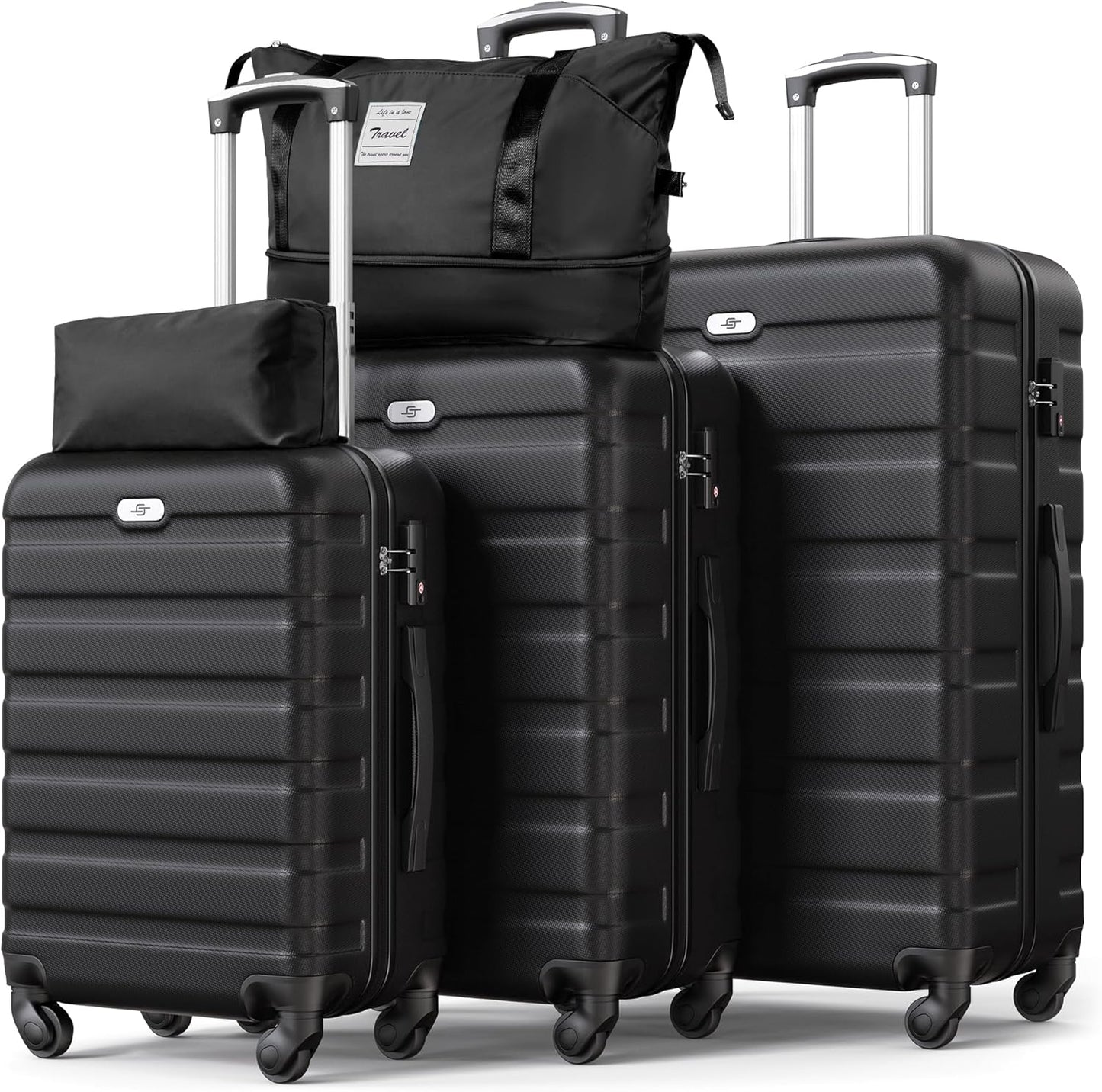 Suitour Luggage Sets 5 Piece Hardshell Suitcases with Spinner Wheels TSA Lock, Lightweight ABS Carry On Suitcase Set for Travel Business