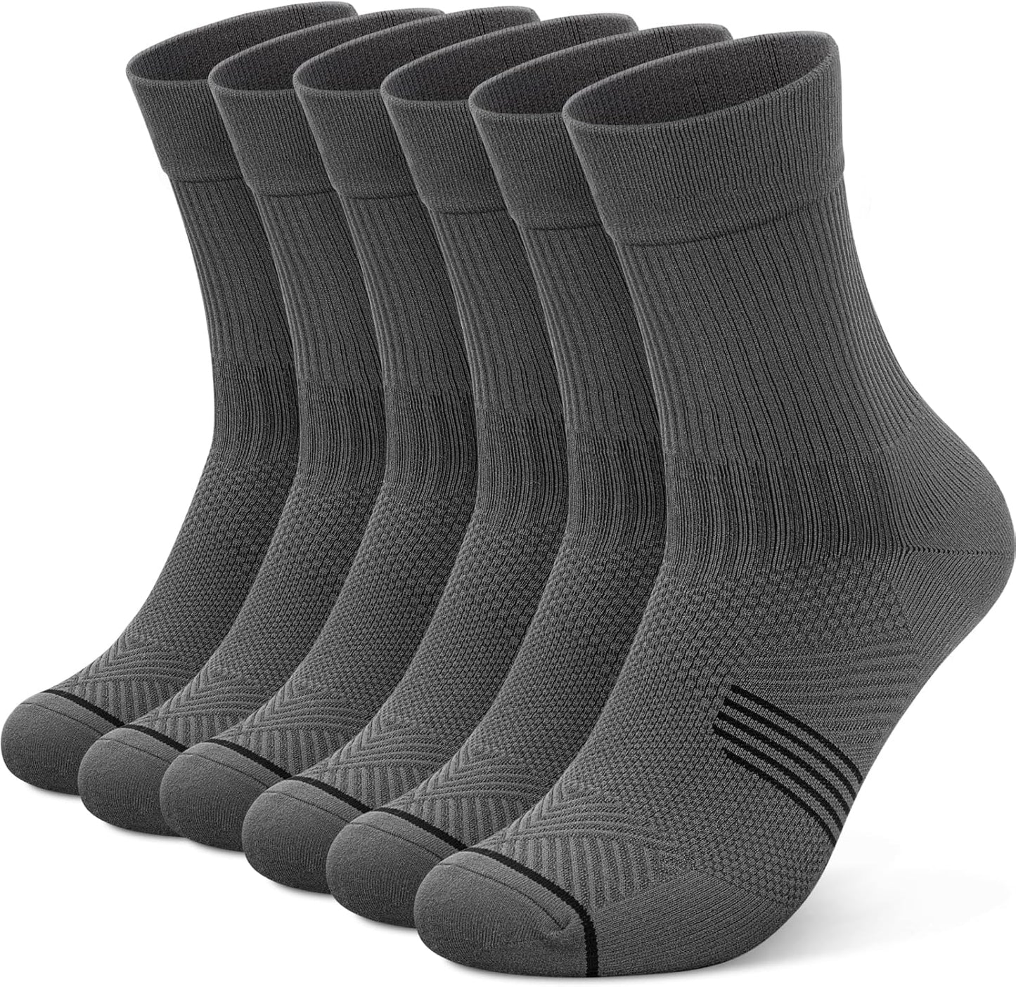 PAPLUS 3 Pairs Running Compression Socks for Men & Women, Atheltic Crew Socks with Cushion, Arch Support for Hiking, Cycling