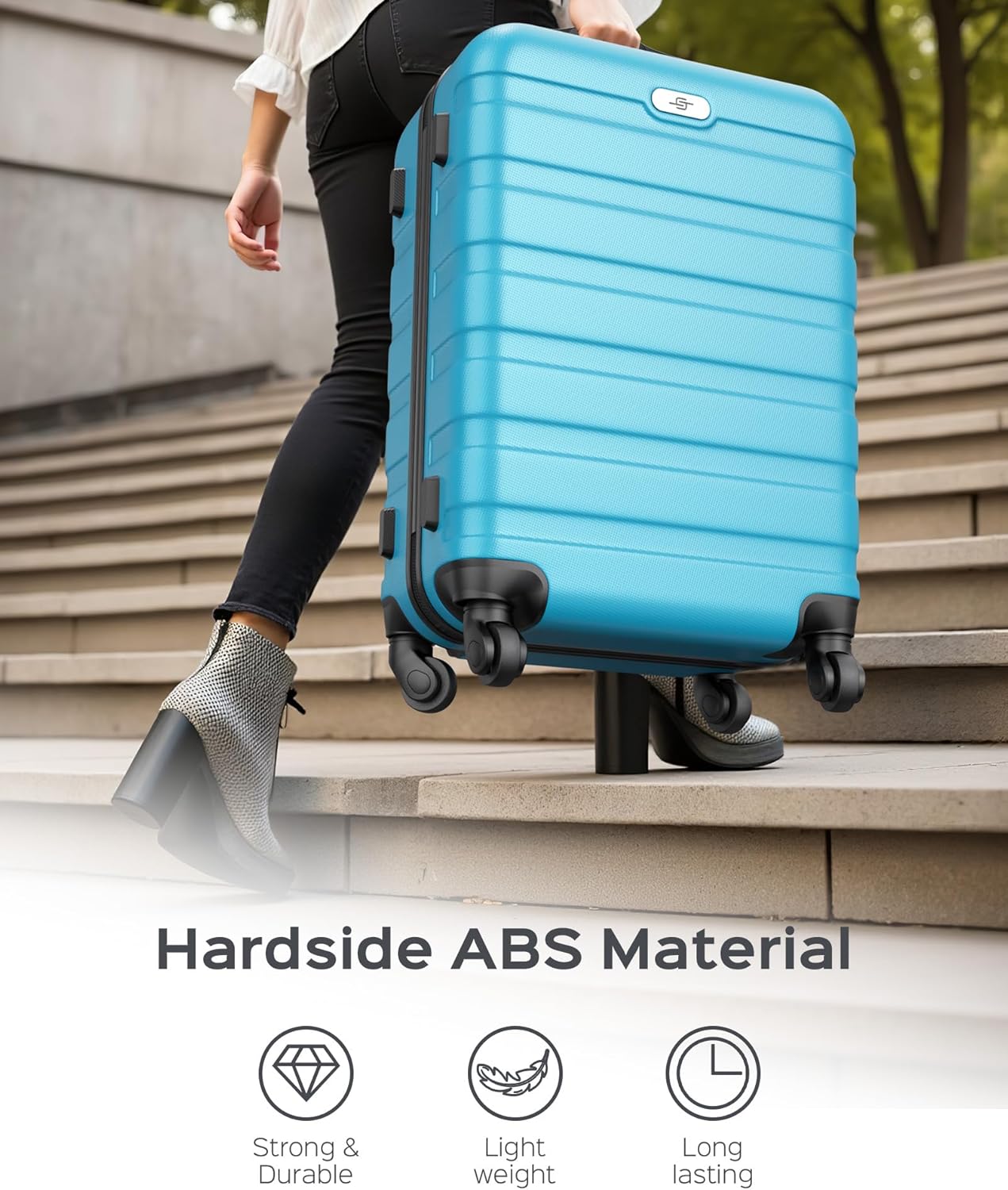 Suitour Luggage Sets 2 piece, Lightweight Luggage Set with Spinner Wheels, 19/27 inch Travel Suitcase Set