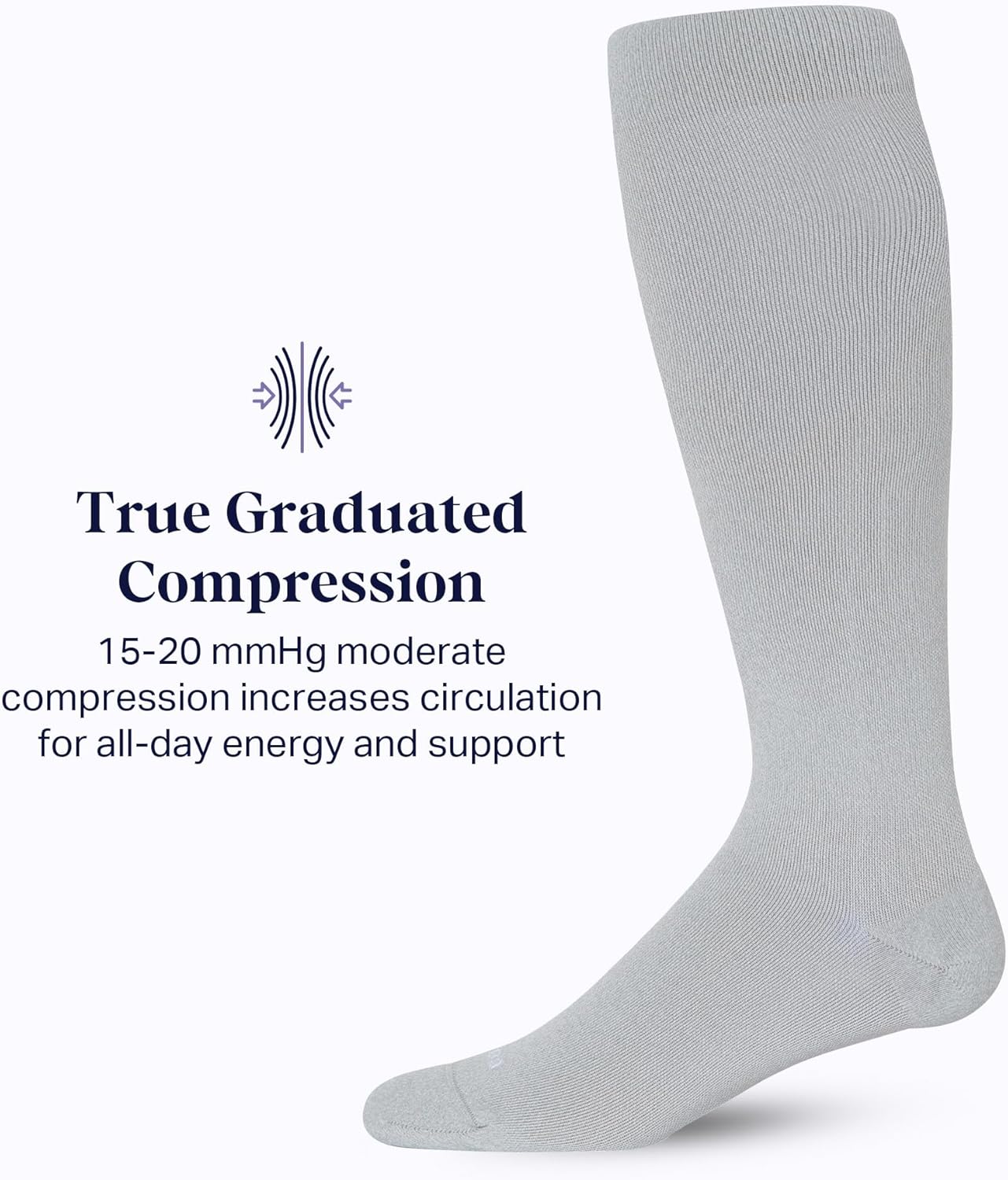 Comrad Nylon Knee High Socks - 15-20mmHg Graduated Compression Socks - Soft & Breathable Support Unisex Socks
