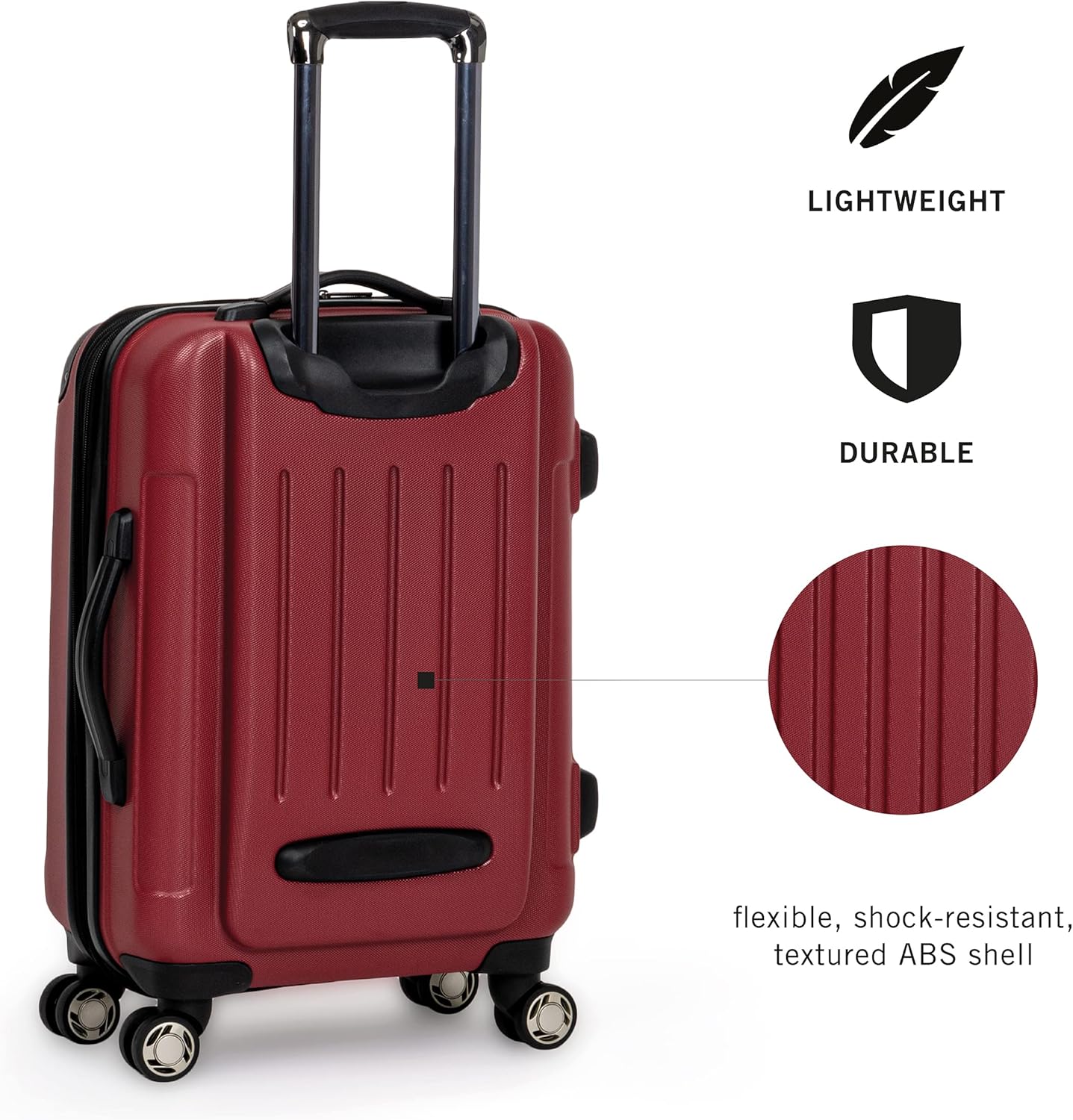 Kenneth Cole REACTION Renegade Luggage Expandable 8-Wheel Spinner Lightweight Hardside Suitcase, Scarlet Red, 3-Piece Set (20"/24"/28")