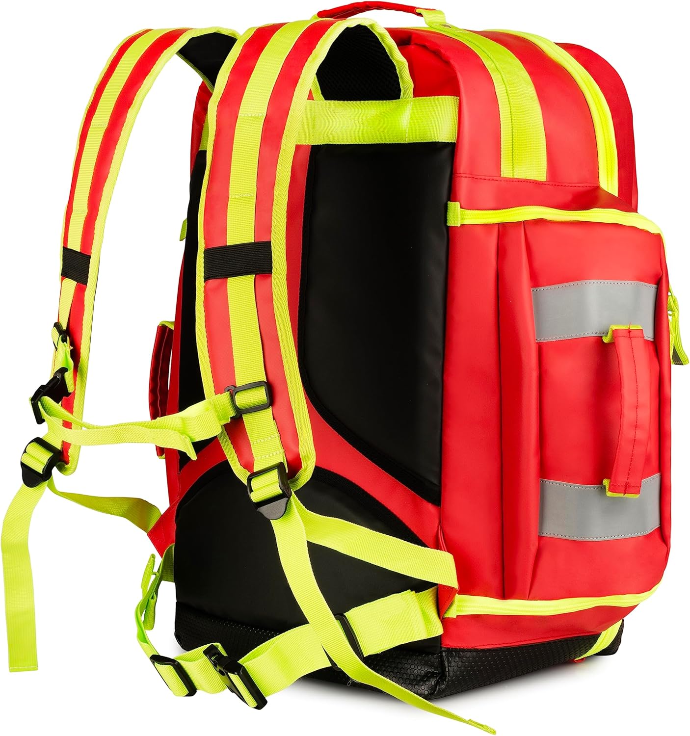 Scherber Fully-Stocked Premium First Responder Backpack | EMT/EMS Medic Trauma, Bleeding & Oxygen Medical Kit | CAT Tourniquet, QuikClot 4x4, HyFin Chest Seal & 250+ First Aid Supplies - Red