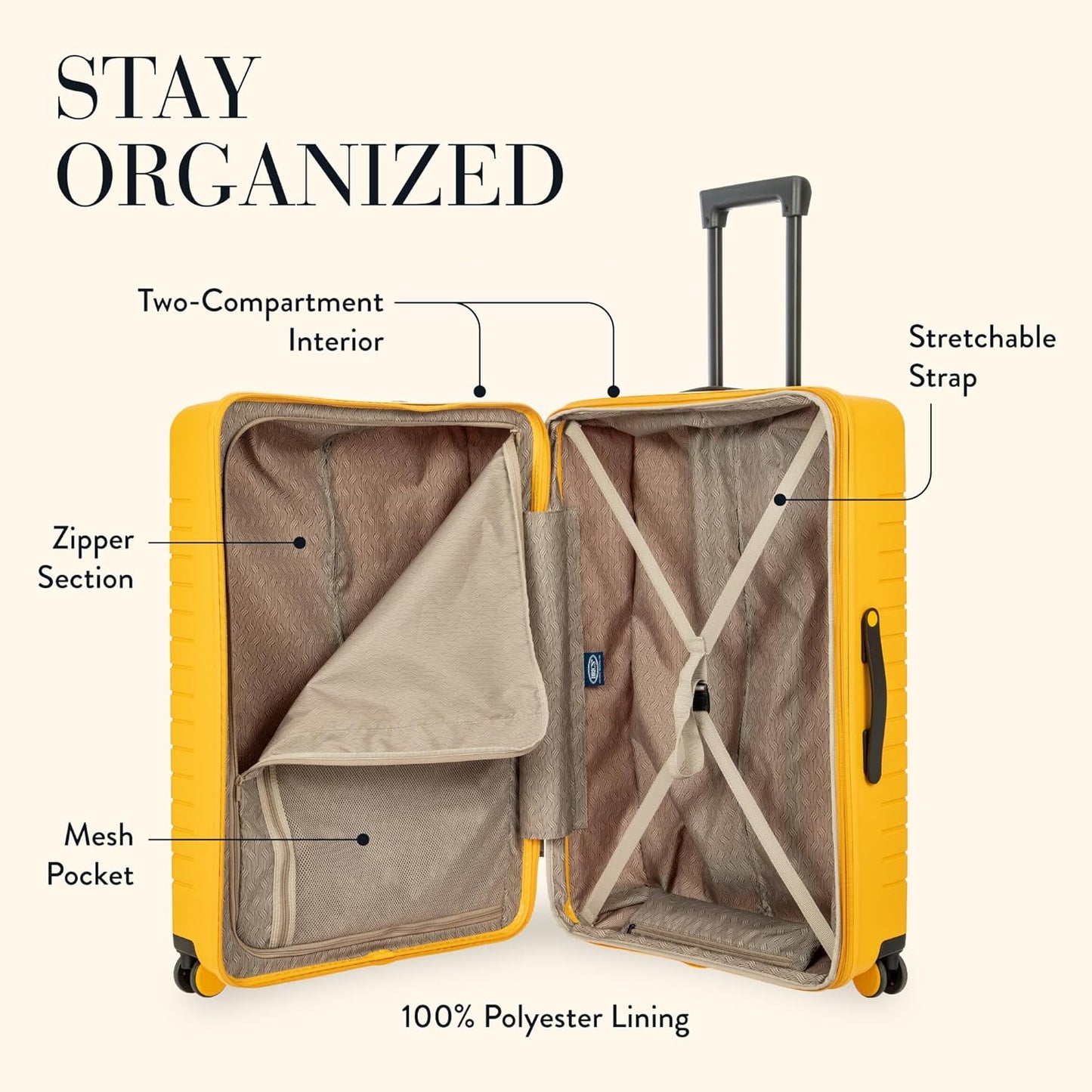 Bric's B|Y Ulisse Spinner Suitcase, Expandable Hard Shell Luggage with TSA Lock and Smooth 360° Wheels 30" – Mango