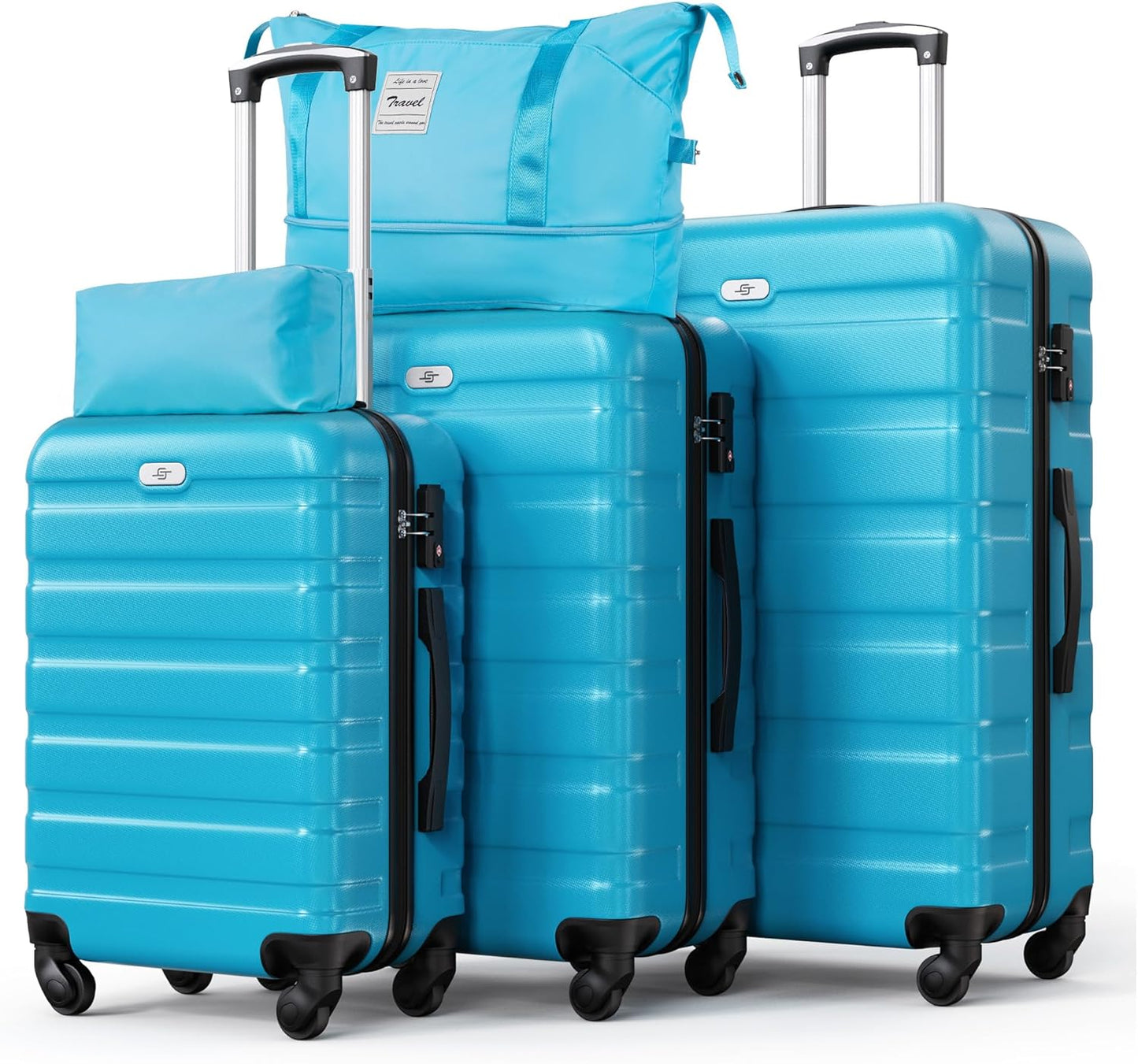 Suitour Luggage Sets 5 Piece Hardshell Suitcases with Spinner Wheels TSA Lock, Lightweight ABS Carry On Suitcase Set for Travel Business