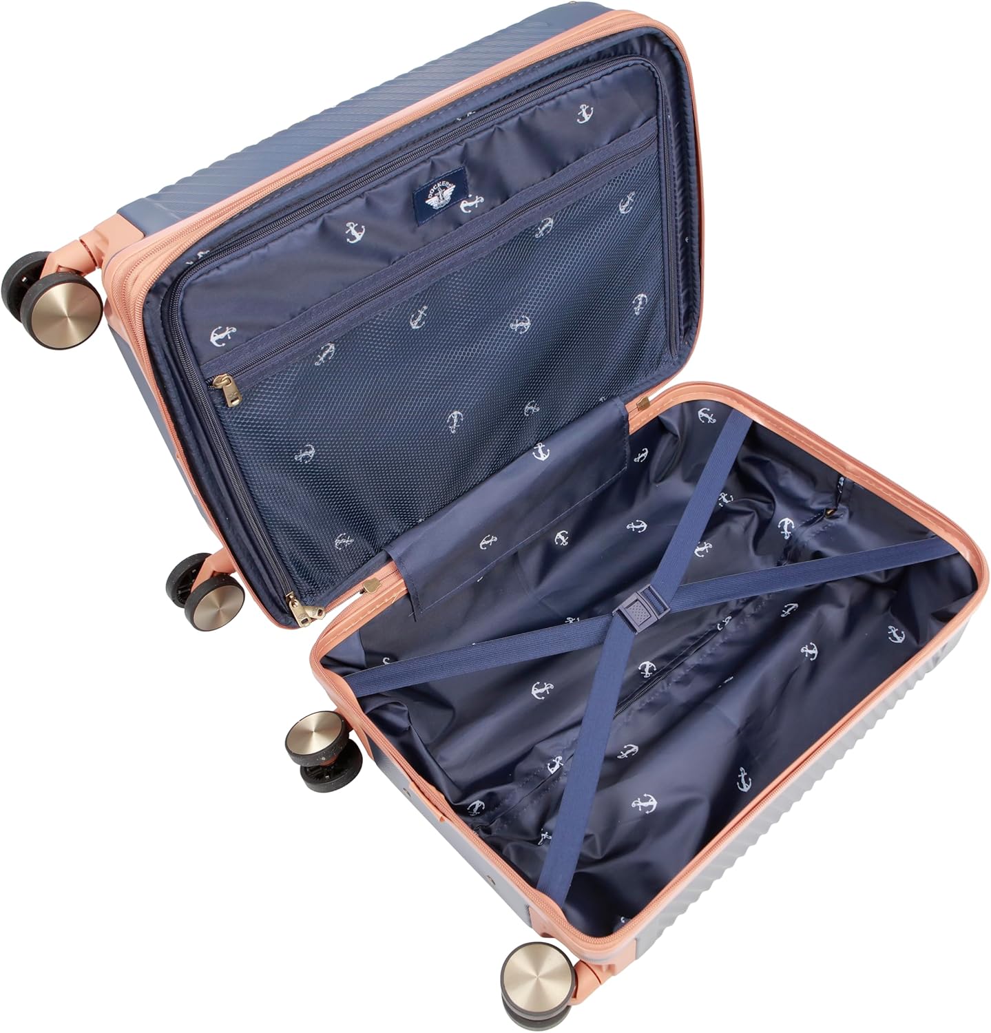 Dockers Spectra Hardside Expandable 8-Wheel Spinner Travel Luggage, India Ink, 20-Inch Carry On