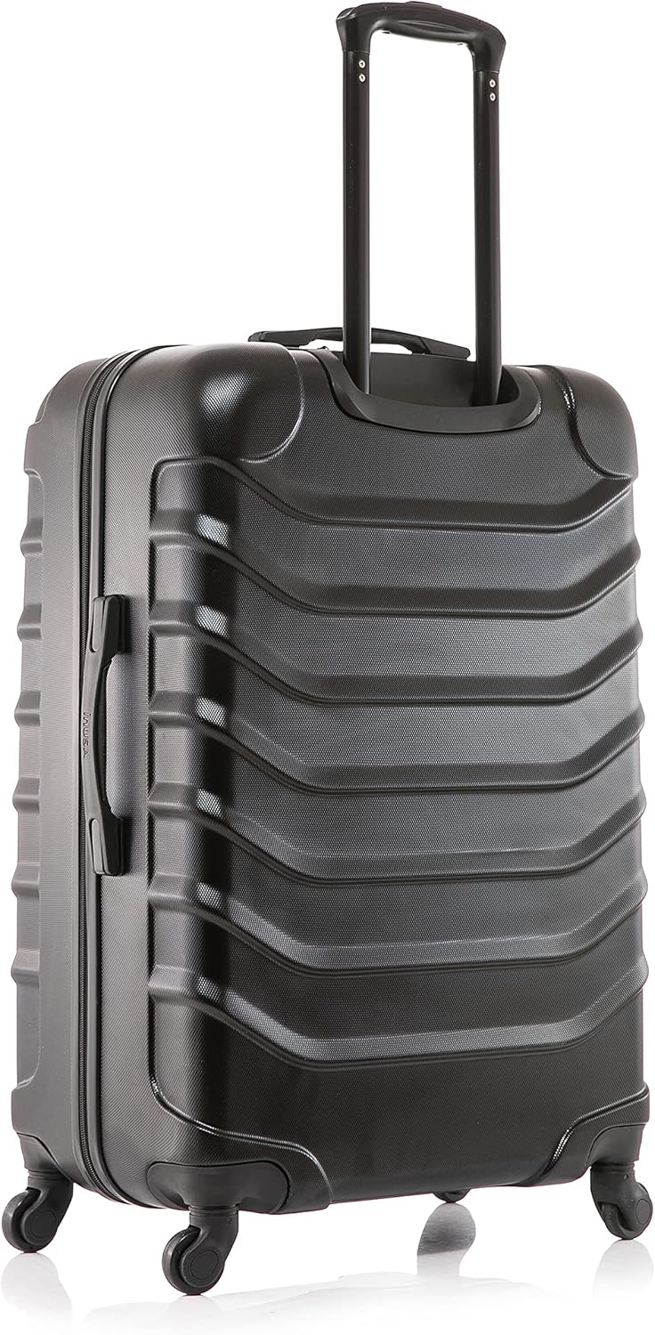 InUSA ENDURANCE Luggage with Spinner Wheels | Spacious Durable Lightweight Hardshell Suitcase, Travel Sets with Handle and Trolley | (20in, 24in, 28in) 3 Piece Luggage Set | Black