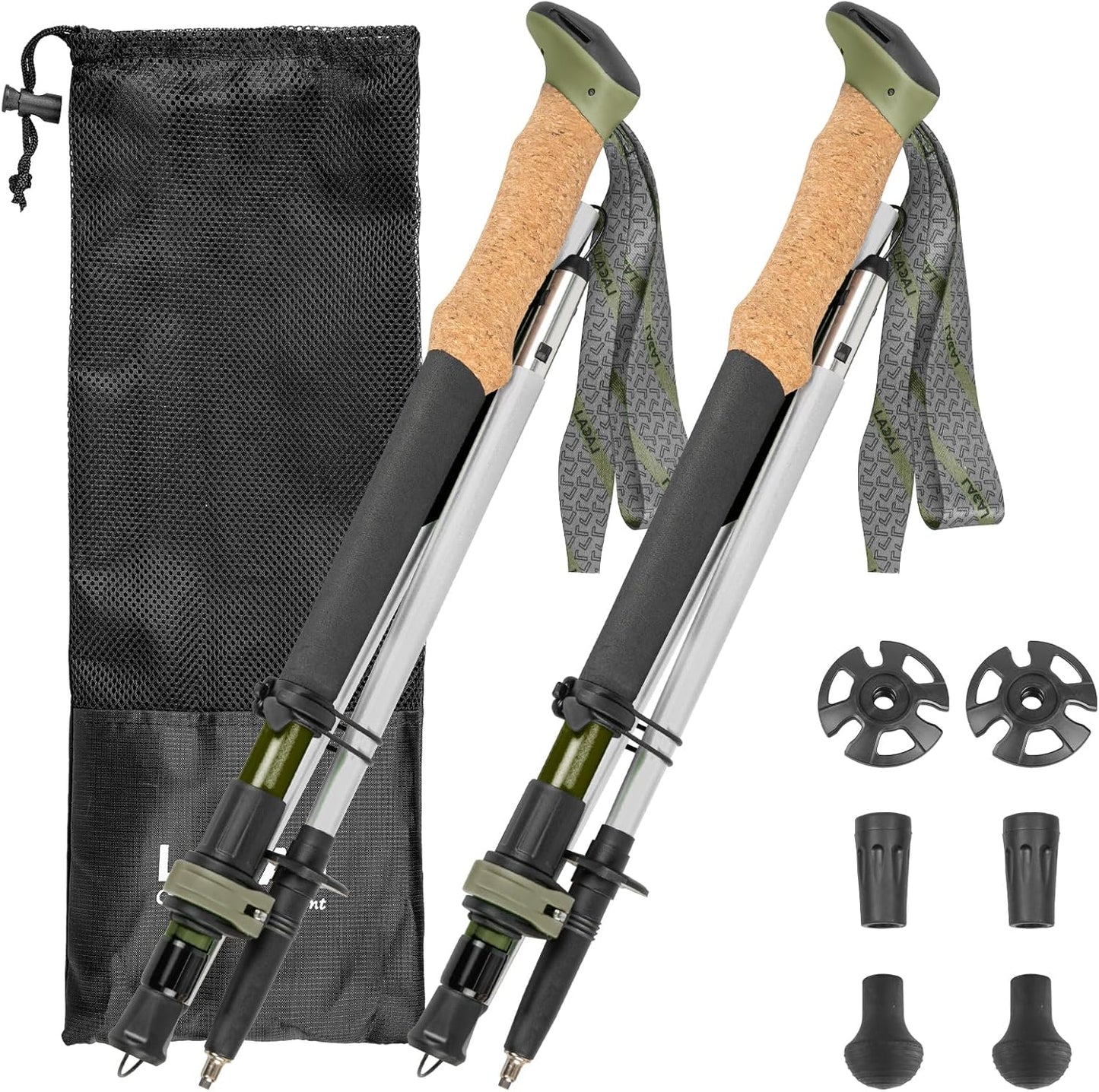 Trekking Poles, Collapsible Hiking Poles,Lightweight and Compact Walking Sticks with Adjustable Height for Men and Women