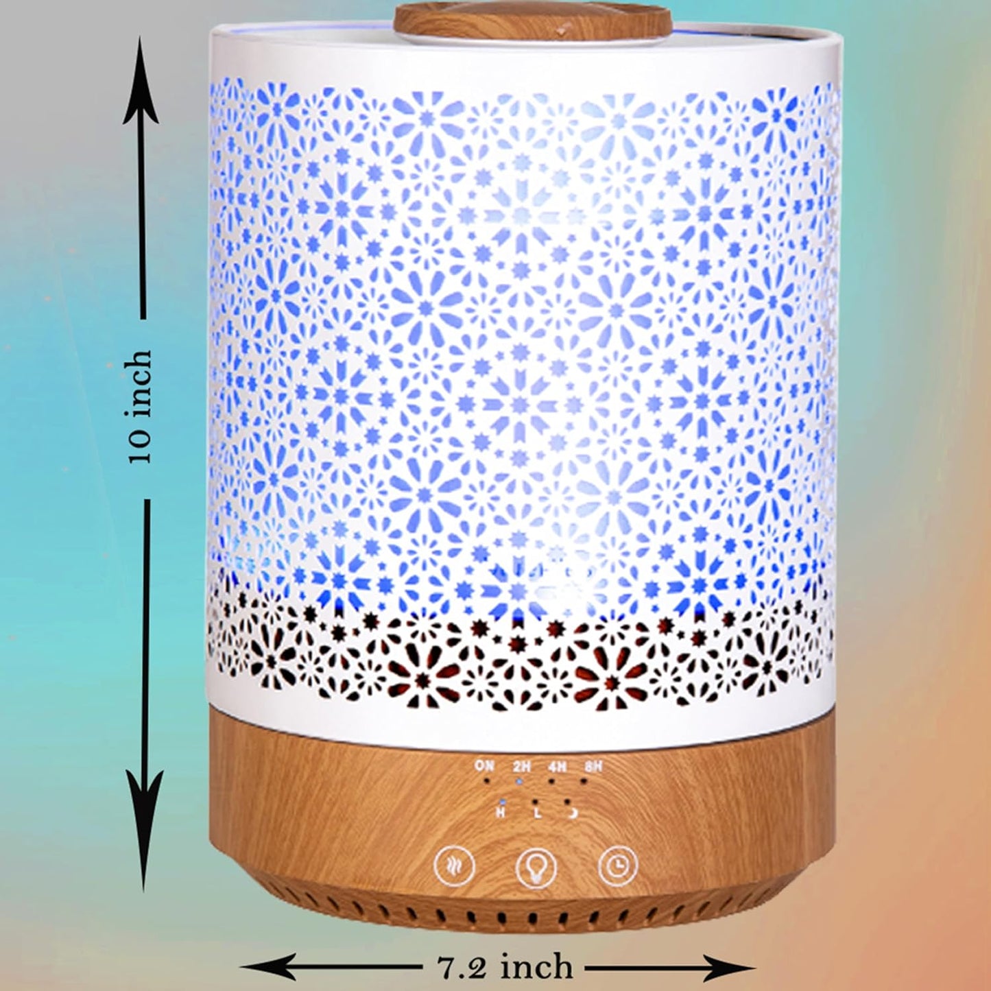 BlueHills 2500 ML Humidifier with Essential Oil Diffuser Combo Aroma Home Décor Design for Large Bed Bath Kids Baby Living Rooms Big Capacity LED Lights Scent Ultrasonic Cool Mist Wood Grain F006