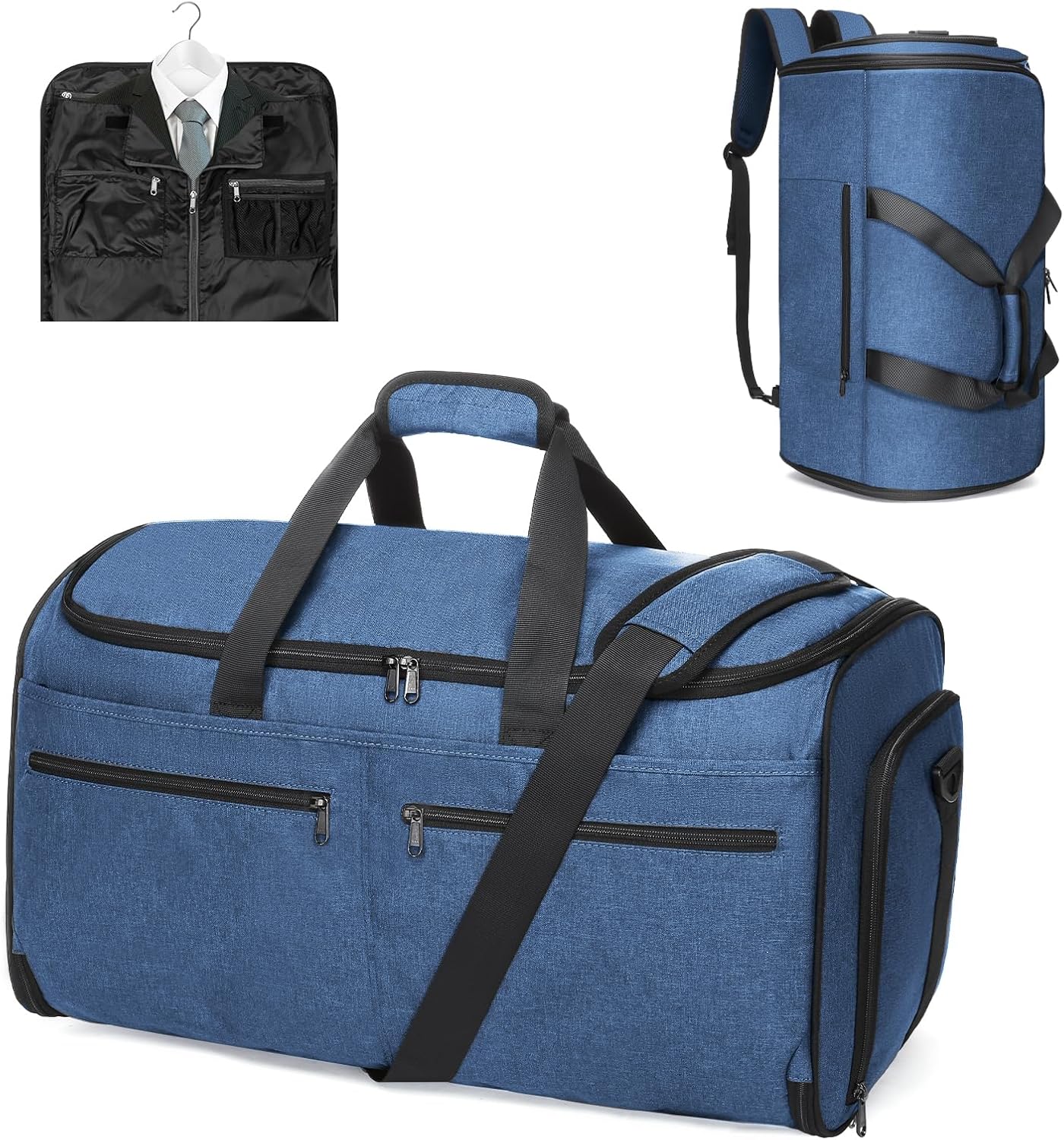 Bukere Garment Duffle Bags for Travel, Convertible Carry on Bag with Shoe Compartment, 3 in 1 Travel Suit Bag with Backpack Shoulder Strap for Men Women