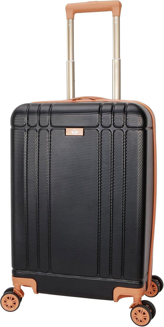 Dockers Hooper Hardside Expandable 8-Wheel Spinner Travel Checked Luggage, Black, 20-Inch Carry On