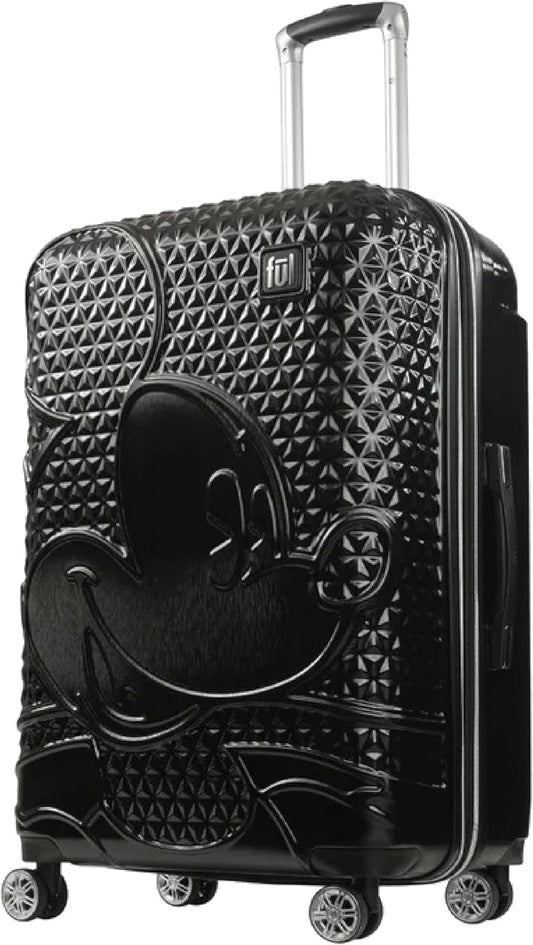 FUL Disney Mickey Mouse 29 Inch Rolling Luggage, Hardshell Suitcase with Spinner Wheels, Black