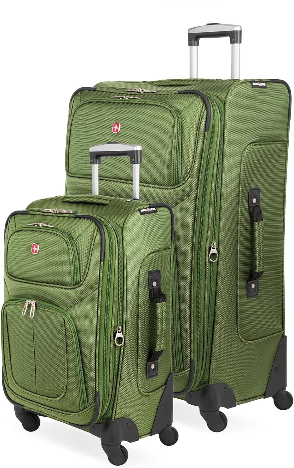 SwissGear Sion Softside Expandable Luggage with Spinner Wheels, Evergreen, 2-Piece Set (21/29)