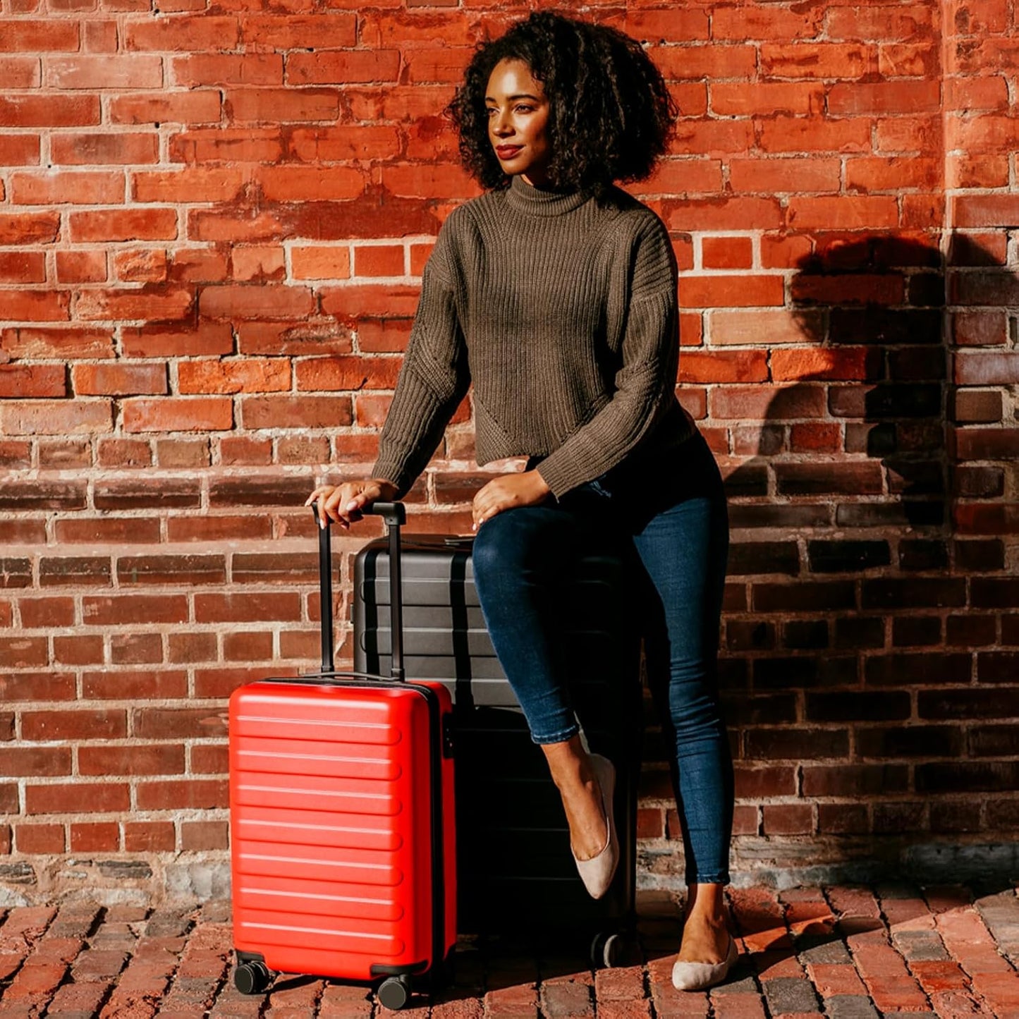 NINETYGO Large Checked Luggage 28 Inch, Checking In Luggage with Smooth Spinner Wheels, Lightweight, Hard Shell PC Suitcase, Lightweight Travel Luggage, TSA Approved (Raspberry, Rhine Basic)