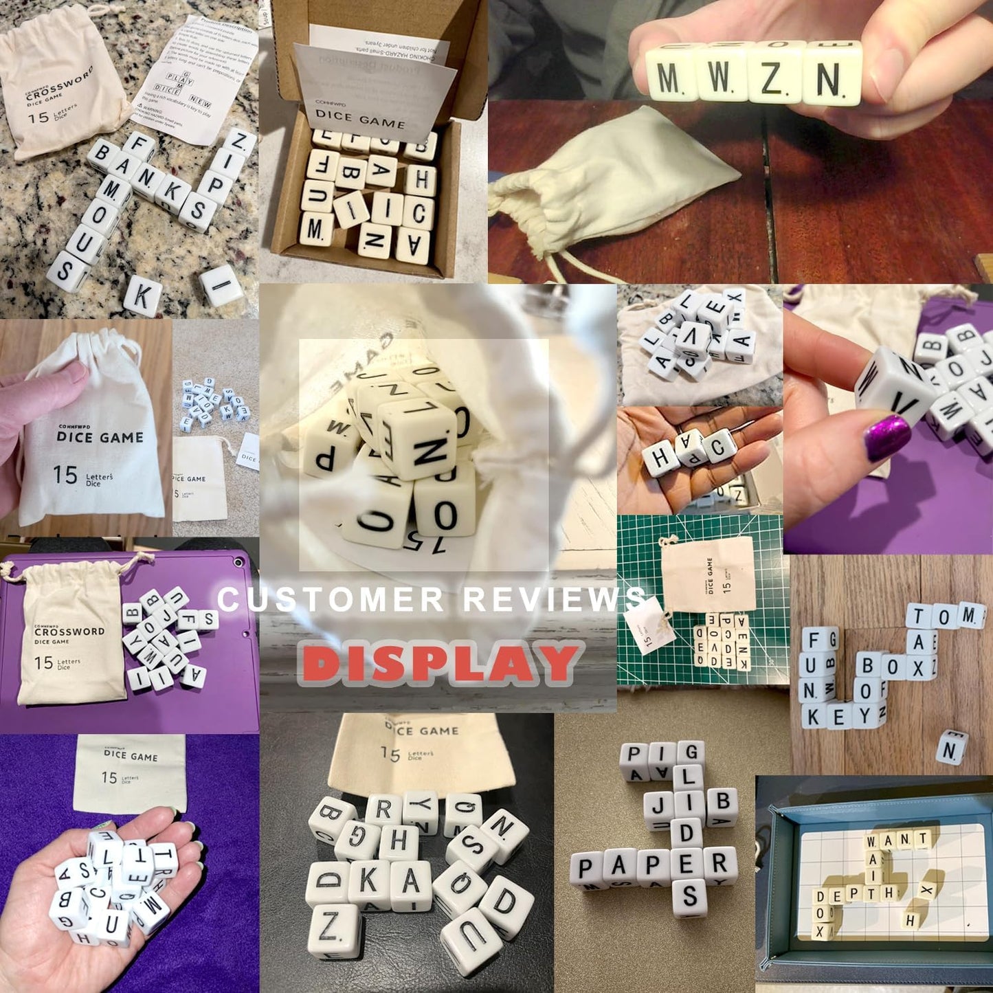 Crossword Dice Game | Upgraded Edition | Word Dice 2set - 30 Large Letter Dice, Word Game for Family Games, Travel & On-The-Go Fun