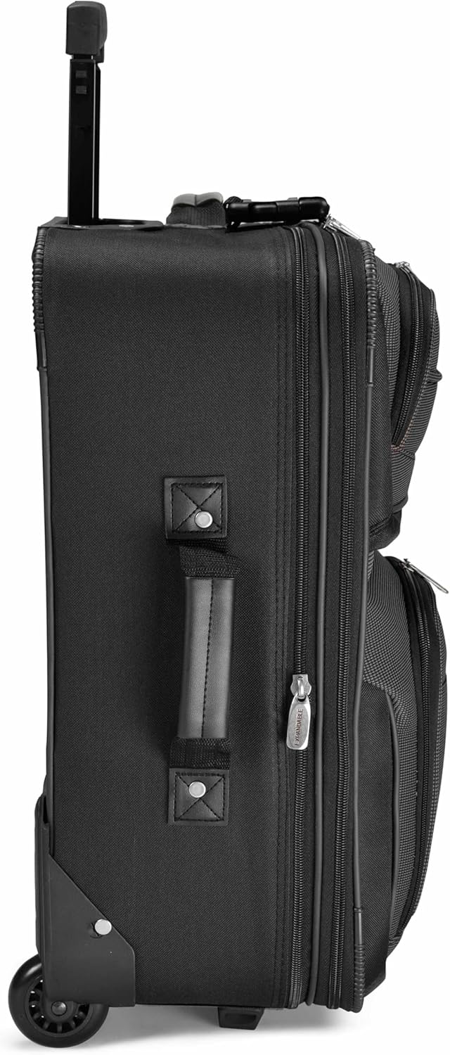 Travel Select Amsterdam 21-Inch Softside Expandable Carry-On Luggage, Lightweight 2-Wheel Upright, Expandable, TSA Lock, Gray