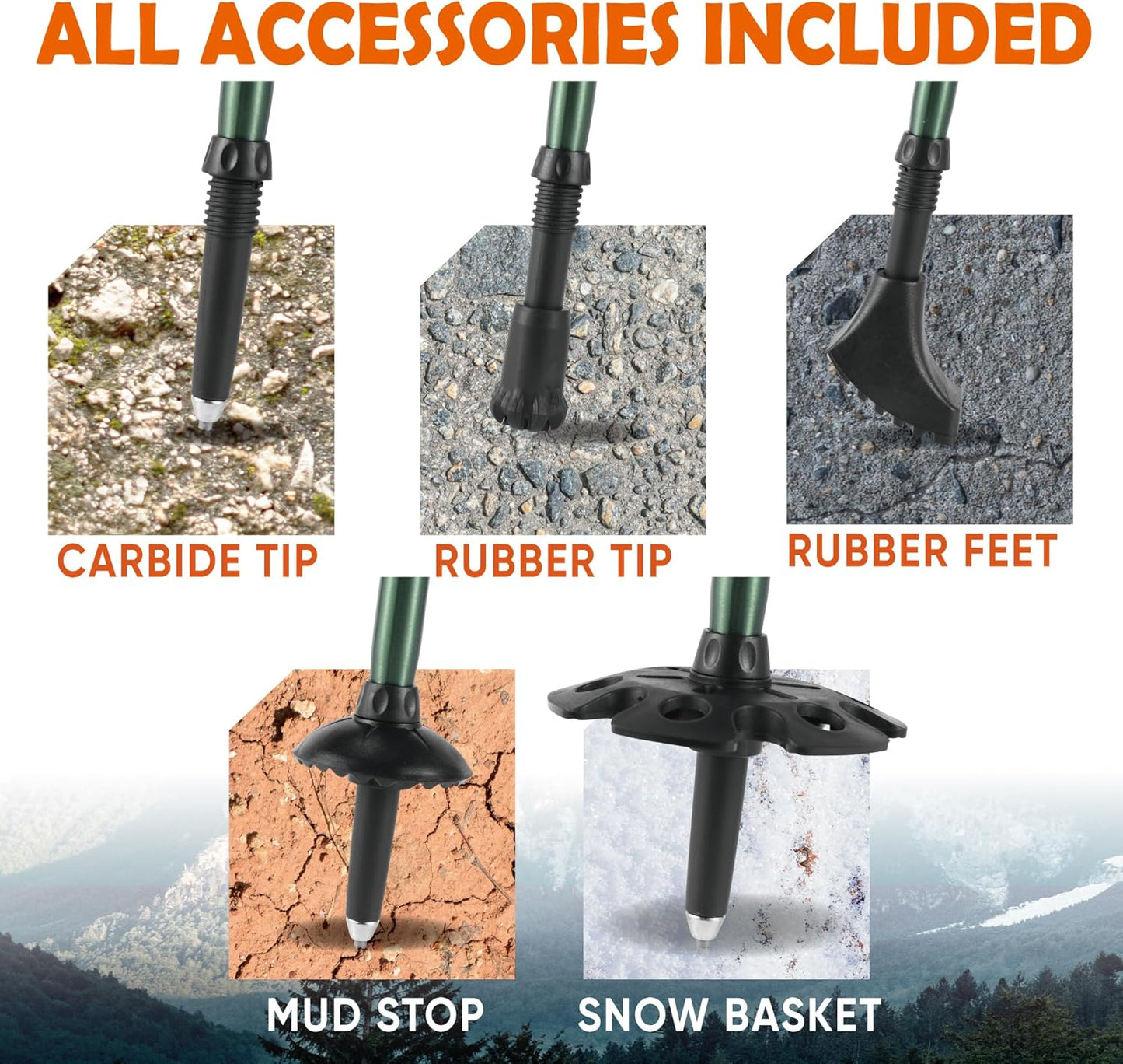 Trekology Trek-Z Collapsible Hiking & Trekking Poles - Balance Support for Seniors, Women, and Men, 2pc Per Set