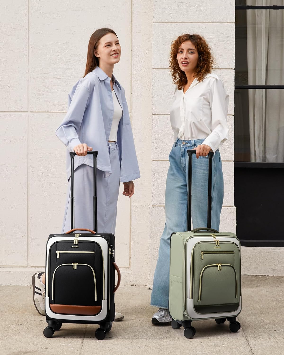 LOVEVOOK Carry on Luggage 22x14x9 Airline Approved, 22 Inch Large Rolling Suitcase, Spinner Wheels & TSA Lock, 49L Softside Lightweight Underseat Carryon Luggage for Women Men Travel