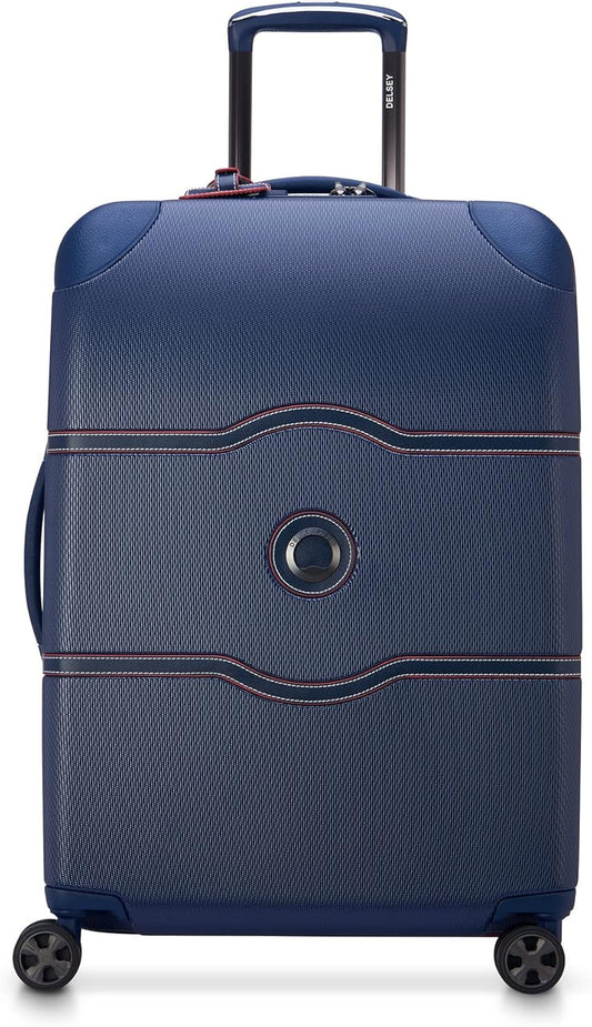 DELSEY PARIS Chatelet Air 2.0 Hardside Luggage with Spinner Wheels, Navy, Checked-Medium 24 Inch