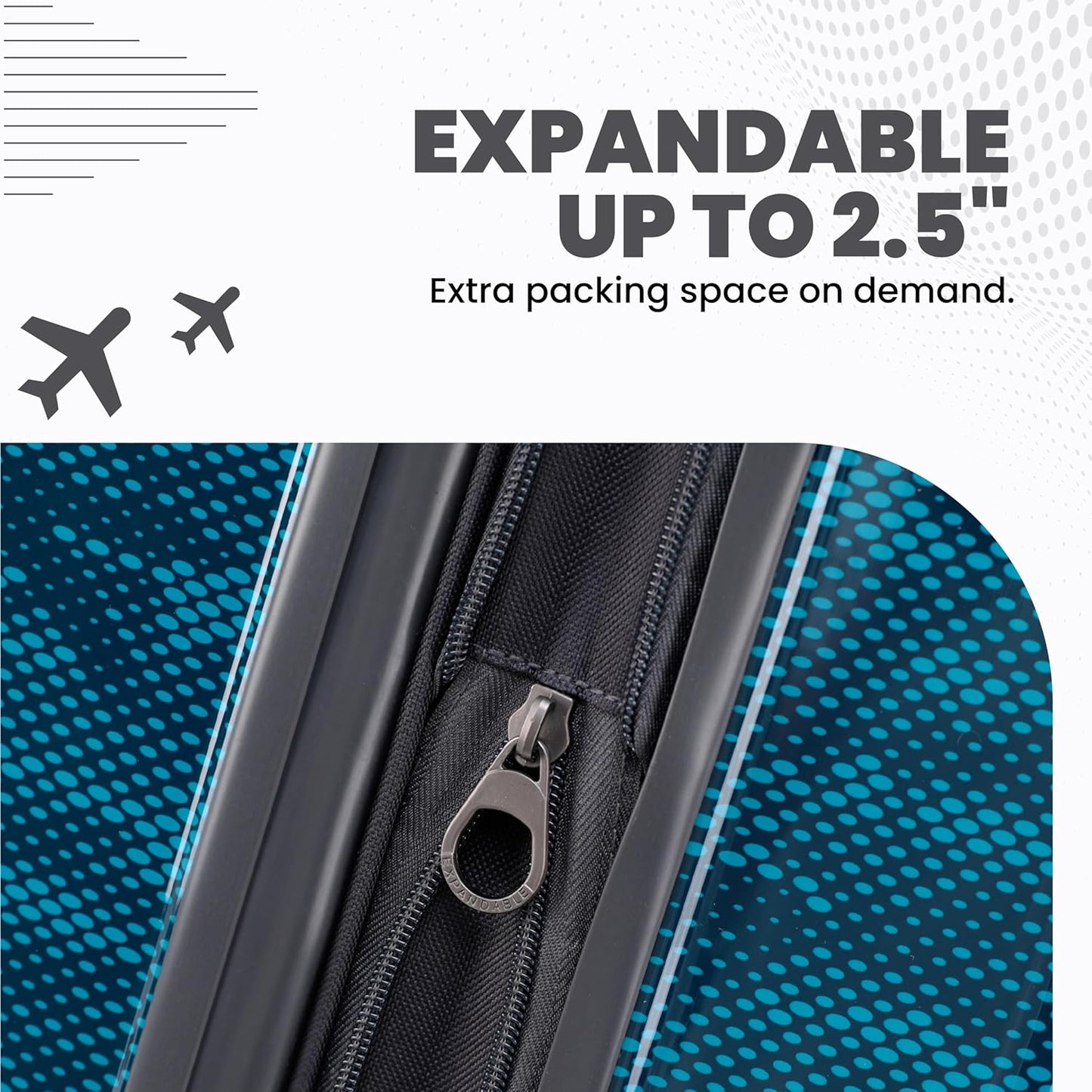 Spyder Matrix 3 Piece Luggage Set with 360° Spinner Wheels, TSA Approved Lock, (20 Inch Carry On, 25 Inch Medium Luggage, 29 Inch Large Checked), Blue