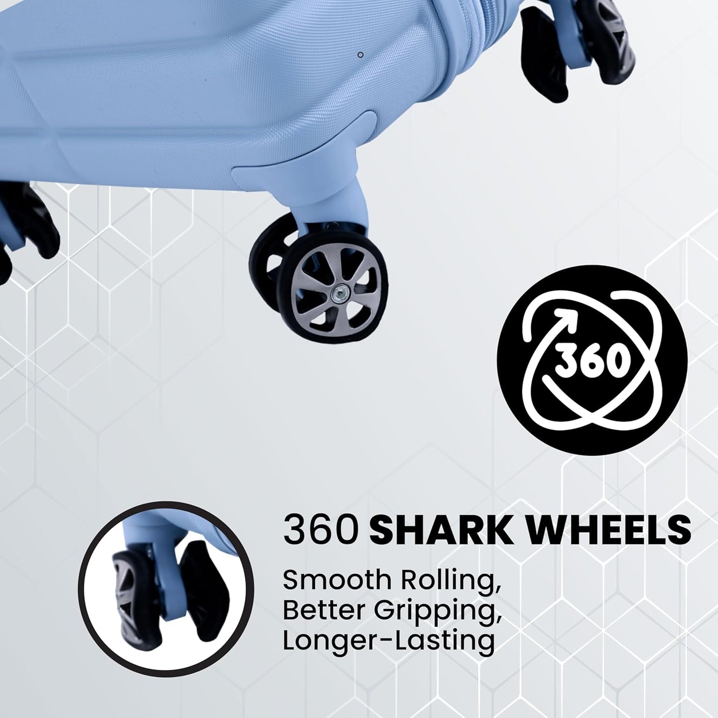 Spyder 20" Hardside Carry-On Luggage, Durable Lightweight Hardshell Suitcase with 360° Spinner Wheels, Expandable for up to 20% More Space, TSA Approved Lock, Blue Drift