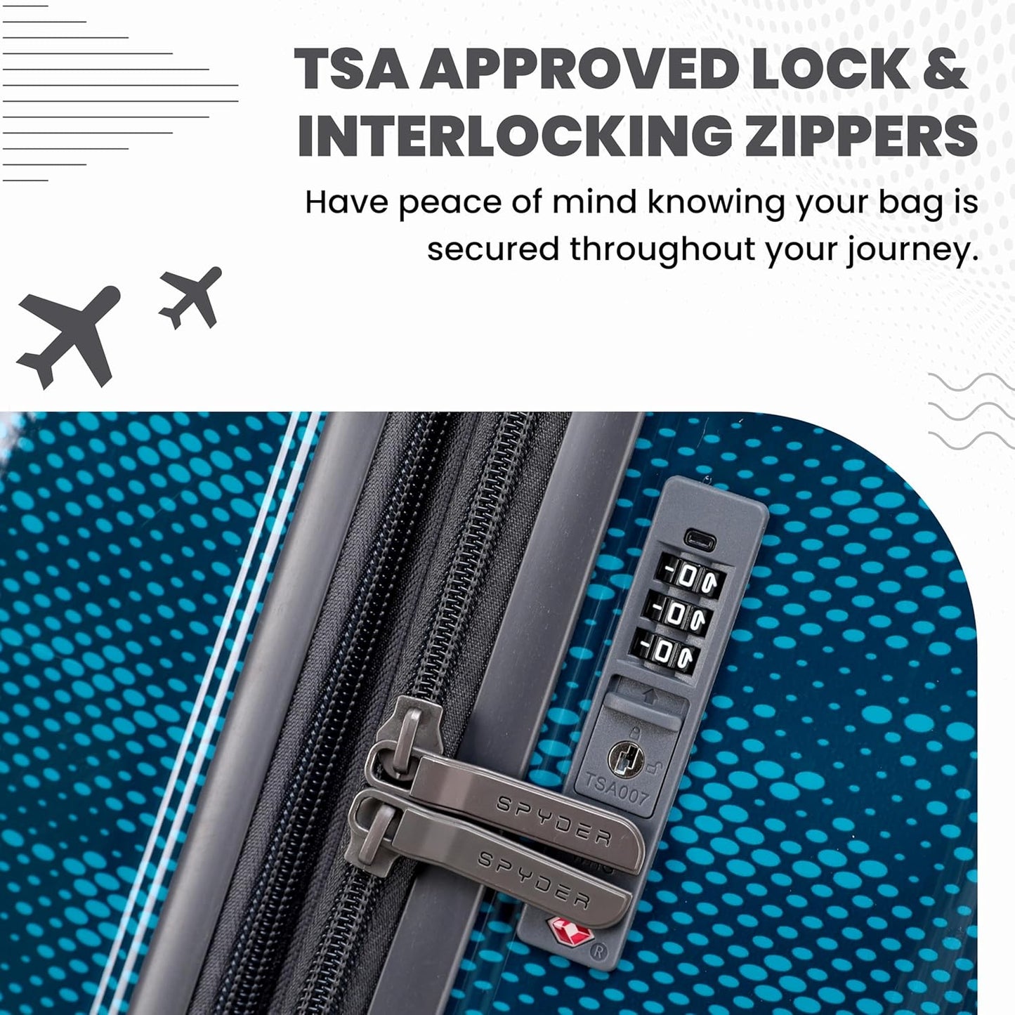 Spyder Matrix 25 Inch Medium Checked Luggage Expandable Hardside Upright Suitcase with 360° Spinner Wheels, TSA Approved Lock, Blue