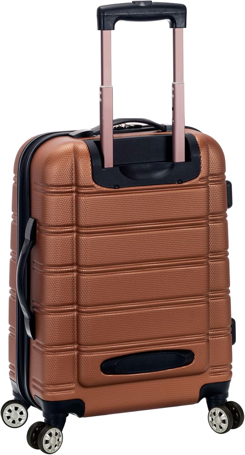 Rockland Melbourne Hardside Expandable Spinner Wheel Luggage, Brown, Carry-On 20-Inch