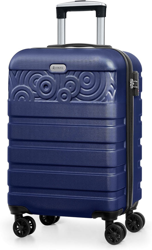Krute 20 inch Carry On Luggage Airline Approved Suitcase with Spinner Wheels Hard Shell Luggages PC ABS TSA Lock Suitcase