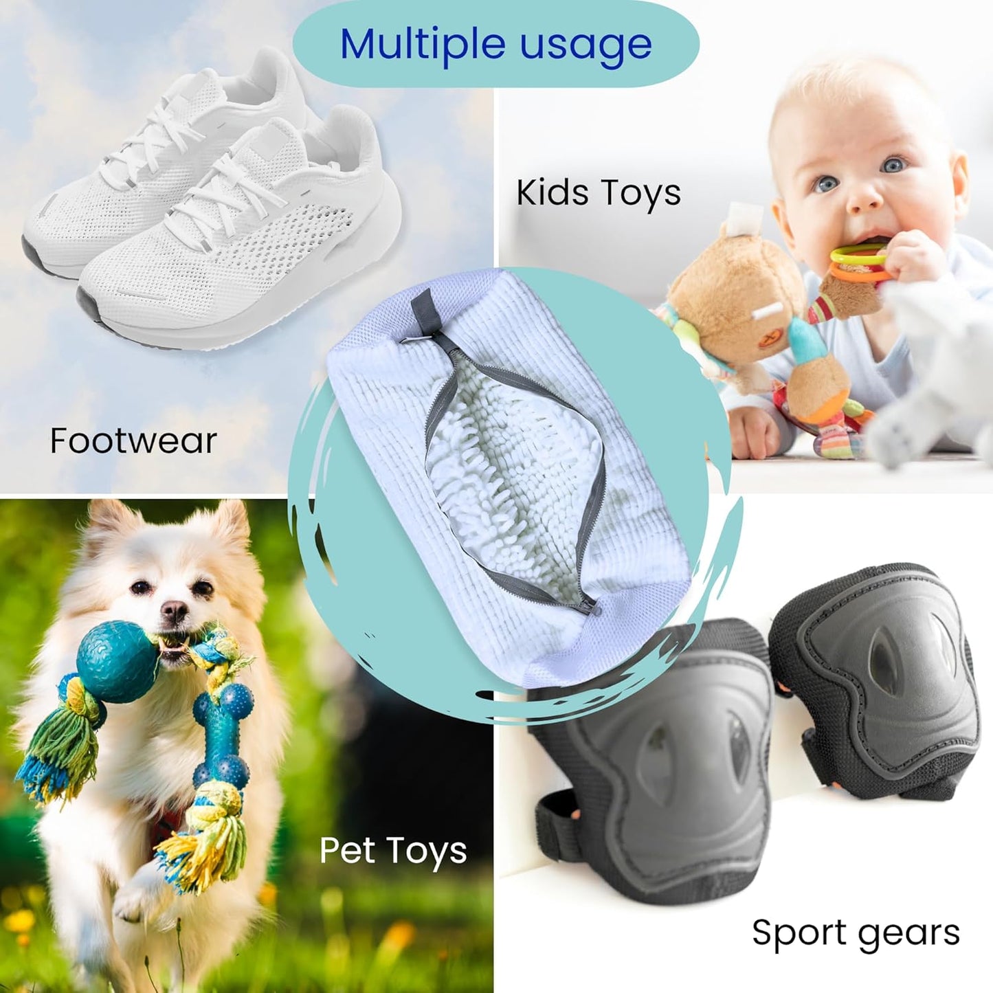 Shoe washing machine bag (2 Pcs, white color) + 2 pairs adjustable shoe tree (help keep maintain shoe structure) | laundry bags | Premium quality material | Reusable | Large size