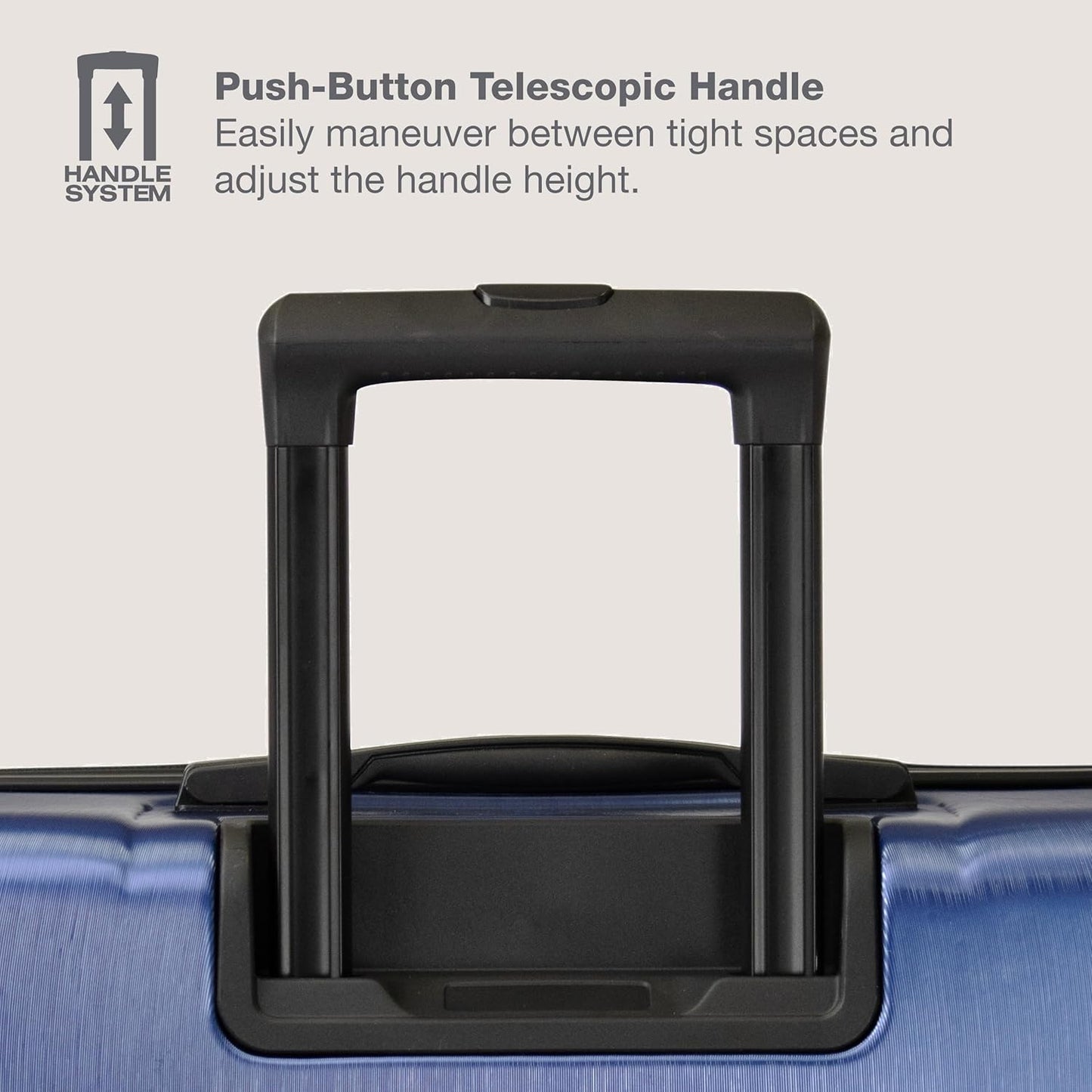 U.S. Traveler Boren Polycarbonate Hardside Rugged Travel Suitcase Luggage with 8 Spinner Wheels, Aluminum Handle, Navy, Checked-Large 30-Inch