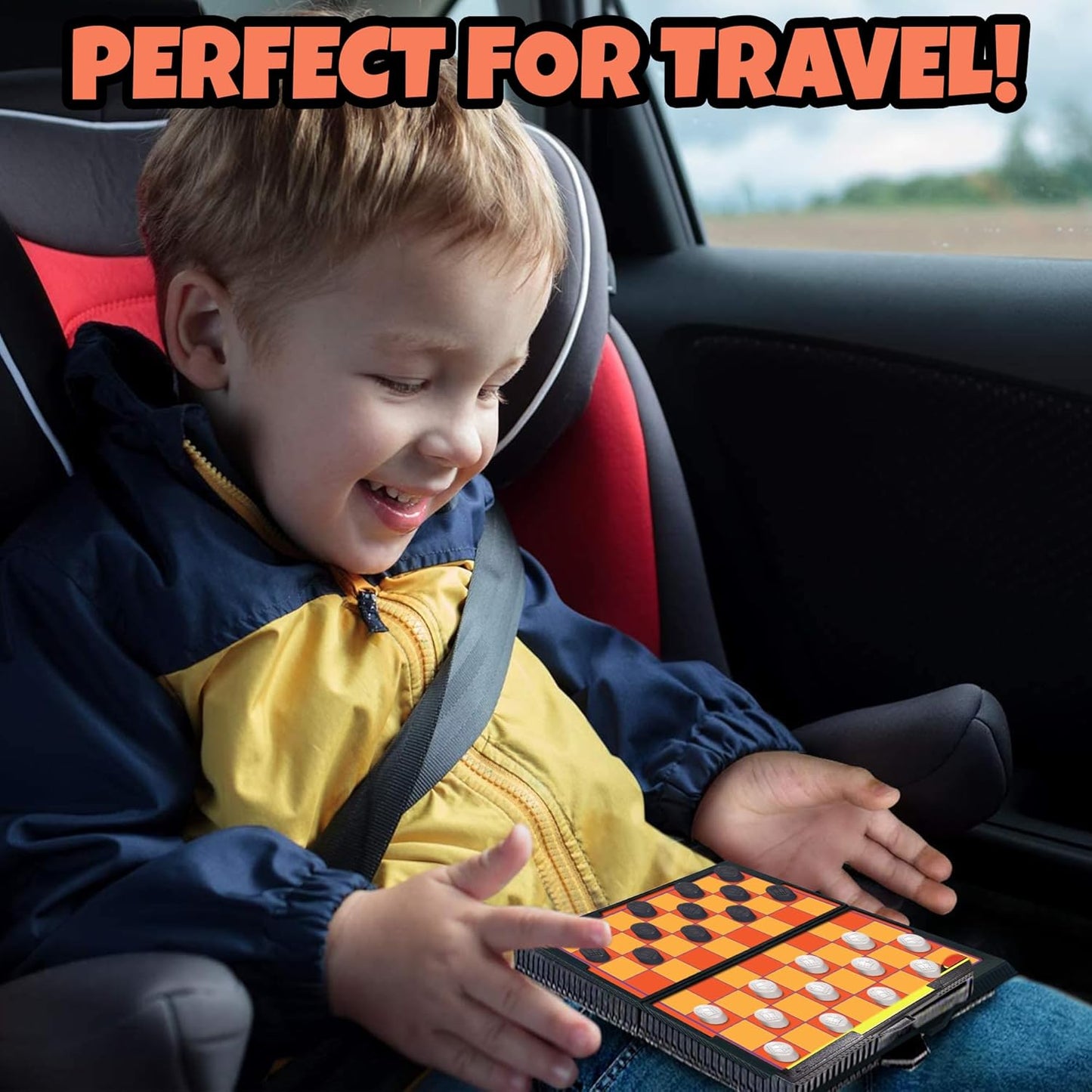 Gamie Magnetic Board Travel Games for Kids, Includes 12 Retro Fun Games - 5" Compact Design, Individually Boxed Travel Essentials for Kids Road Trip/Airplane/Camping, Stocking Stuffers for All Ages