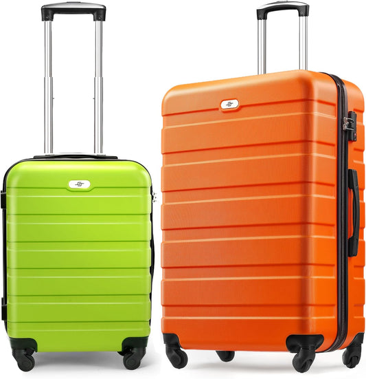 Suitour Luggage set 2 piece,Hardside Lightweight Suitcase Set with Spinner Wheels TSA Lock,20 28 inch Travel Suitcase