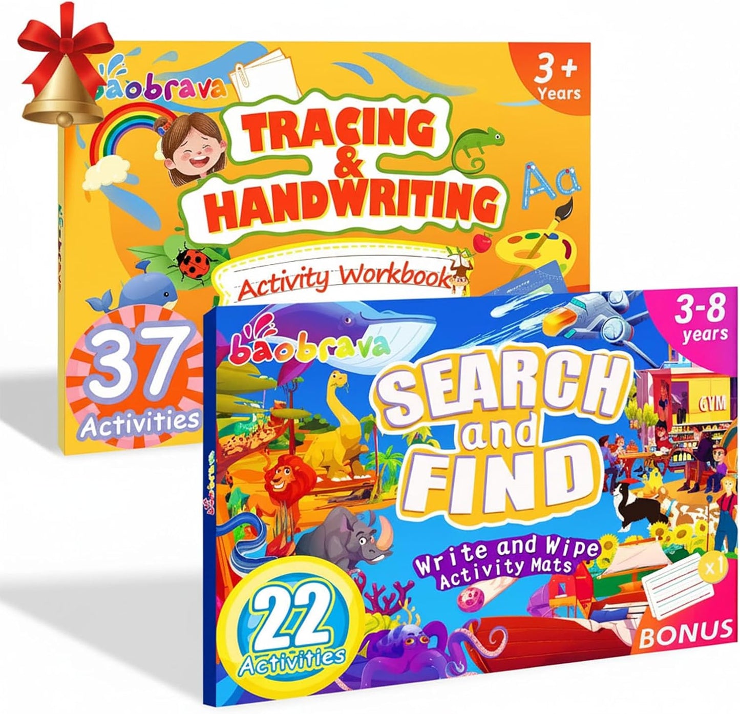 Search and Find Book and Handwriting Practice Books Set, More Than 50+ Preschool Learning Activities for Toddler and Kids 3-8, Travel Games for Road Trip Car Airplane, Christmas Birthday Gift for Kids