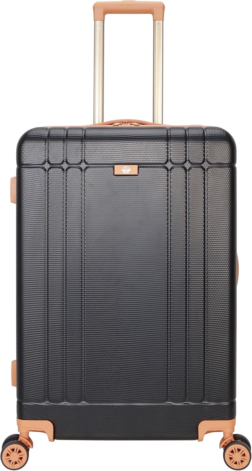 Dockers Hooper Hardside Expandable 8-Wheel Spinner Travel Checked Luggage, 3-Piece Set, Black