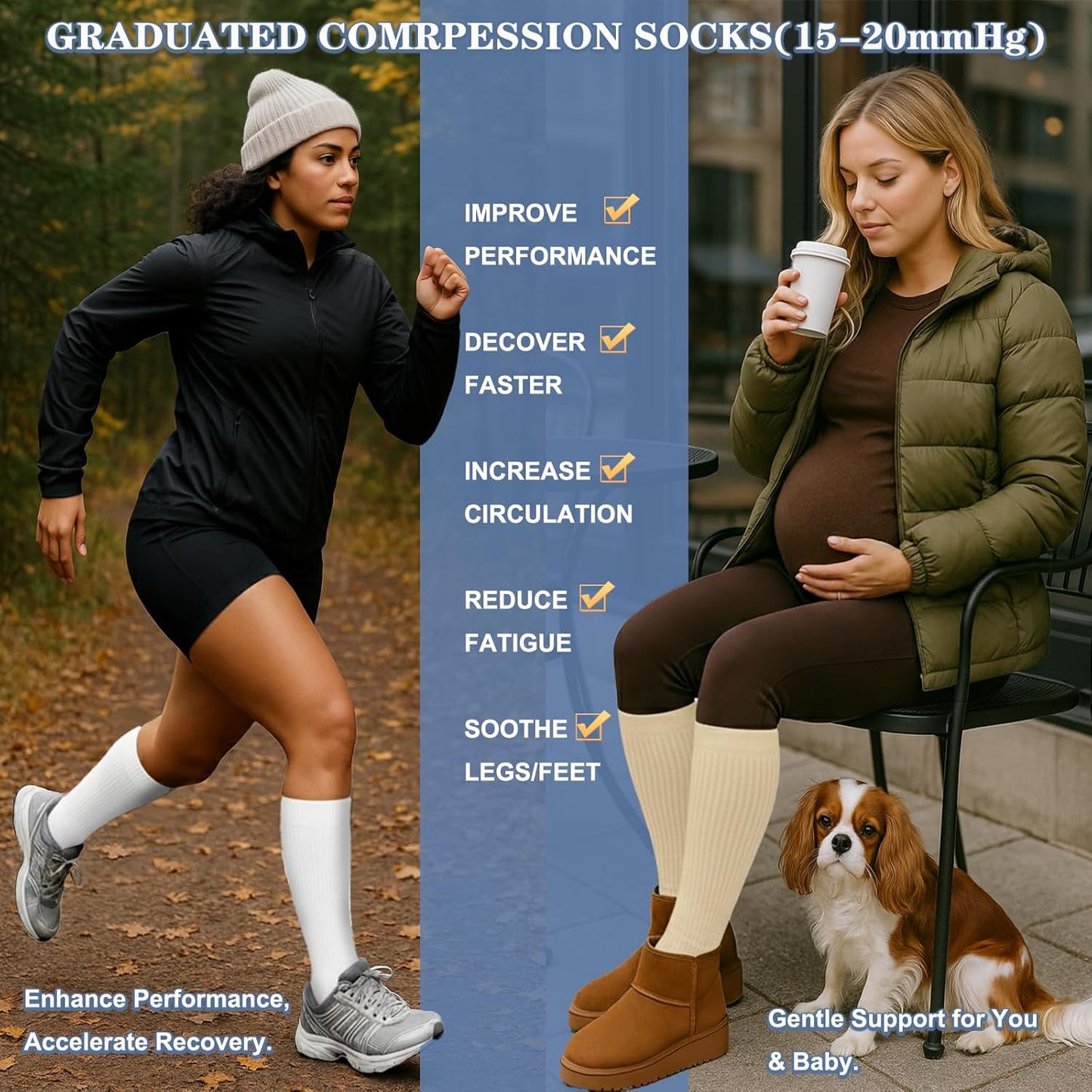 Compression Socks for Women and Men Circulation (3 Pairs) is Best Support for Running Athletic Cycling Hiking