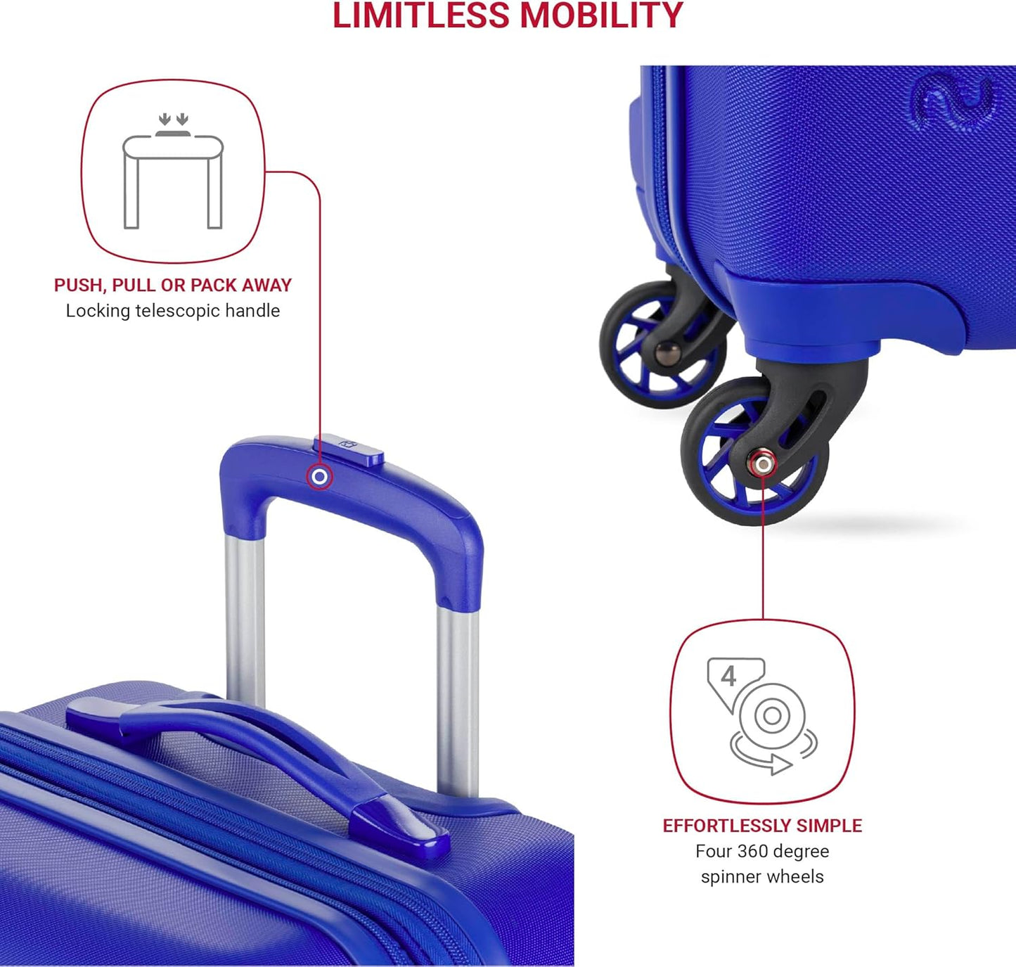 SwissGear 7366 Signature Hardside Expandable Luggage with Spinner Wheels, TSA Lock, Cup-Holder, Cobalt, Carry-On 19-Inch