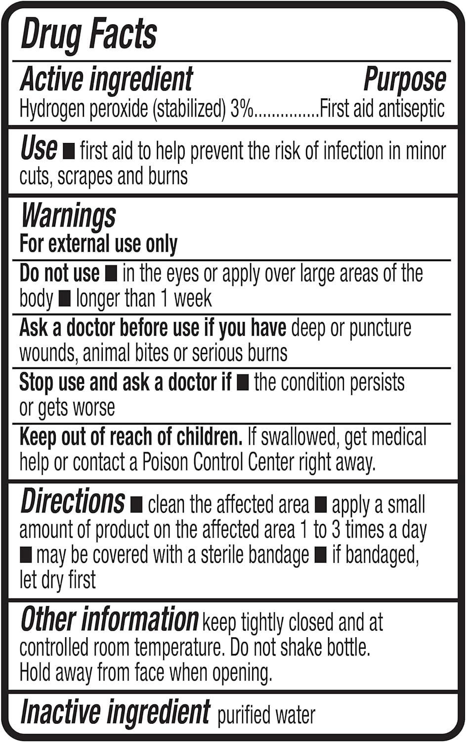 Amazon Basics Hydrogen Peroxide Topical Solution USP, First Aid Antiseptic for Cuts, Scrapes and Wound Disinfection, Pack of 1, 32 fl oz
