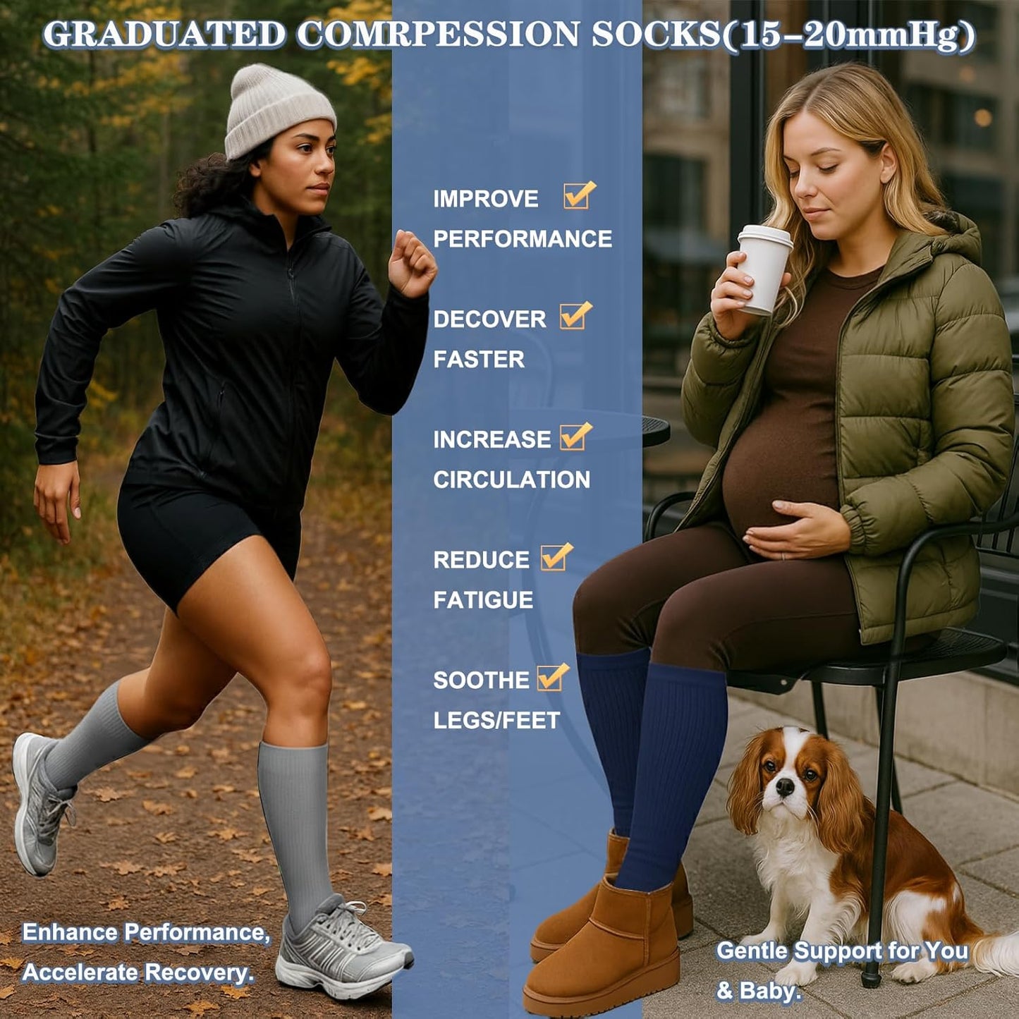 Compression Socks for Women and Men Circulation (3 Pairs) is Best Support for Running Athletic Cycling Hiking
