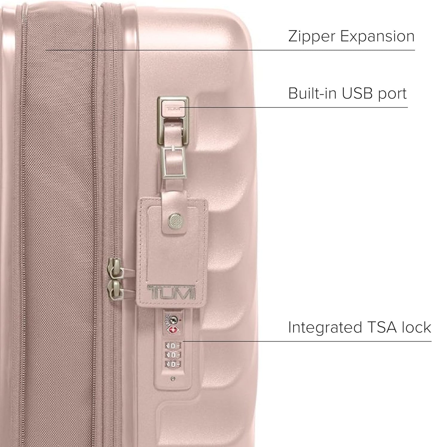 TUMI - 19 Degree International Expandable 4 Wheeled Carry-On - Hard Shell Suitcase - 21.8" X 14.0" X 9.0" - Mauve Texture