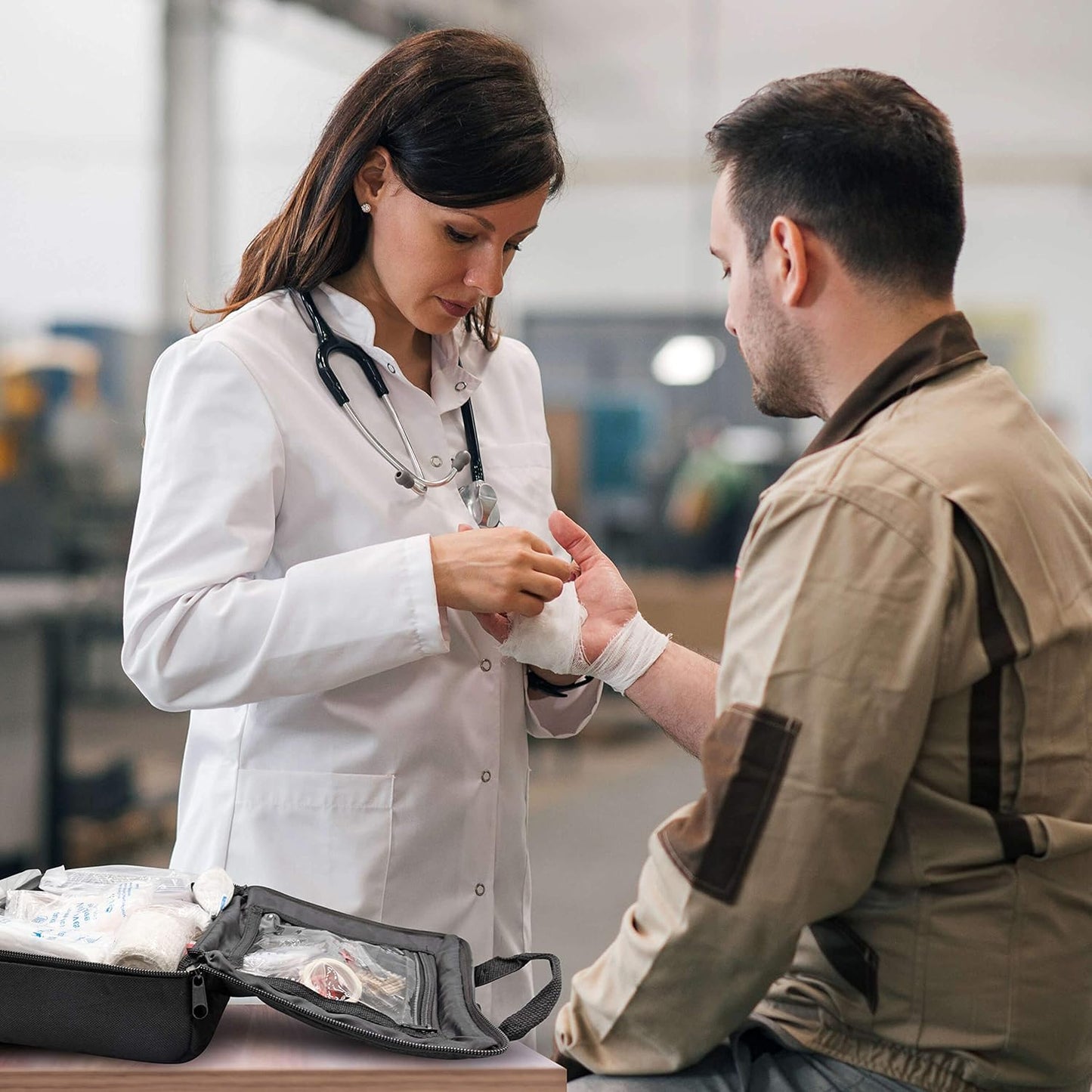 M2 BASICS Premium First Aid Kit (300 Pieces, 40 Unique Items) First Aid Kit for Home, Car, Vehicles, Business, Travel, Outdoors, Camping, Travel Sports – Durable Bag, Emergency Medical Supplies