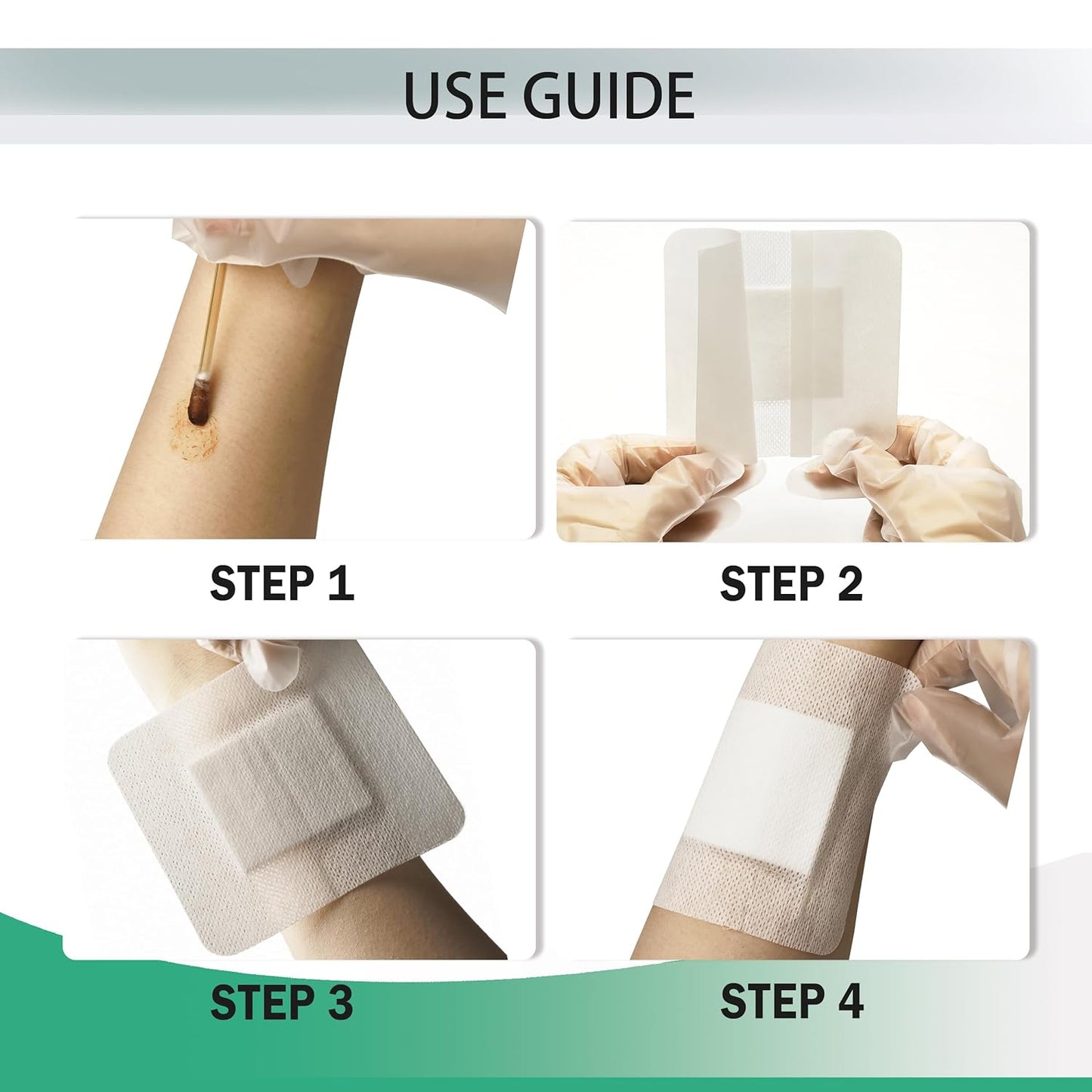 2.3X2.7 Inches Sterile Adhesive Island Wound Dressing Bandages - Non Woven Cover with Bordered Gauze Pads,100 Individually Pack, High Absorbent, Medical Grade by QICHUANG(2.3X2.7INCHES-C100)