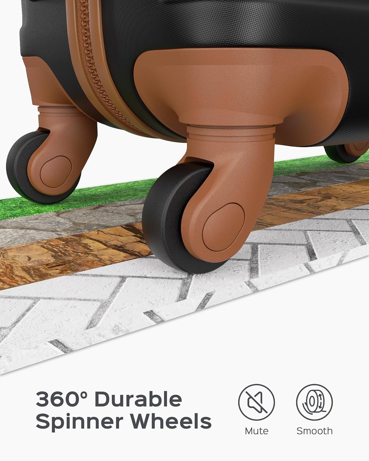 Suitour Luggage Sets 5 Piece,Hardside Lightweight Carry-On Luggage Set 22x14x9 Airline Approved, Hardshell Suitcase Sets with Spinner Wheels